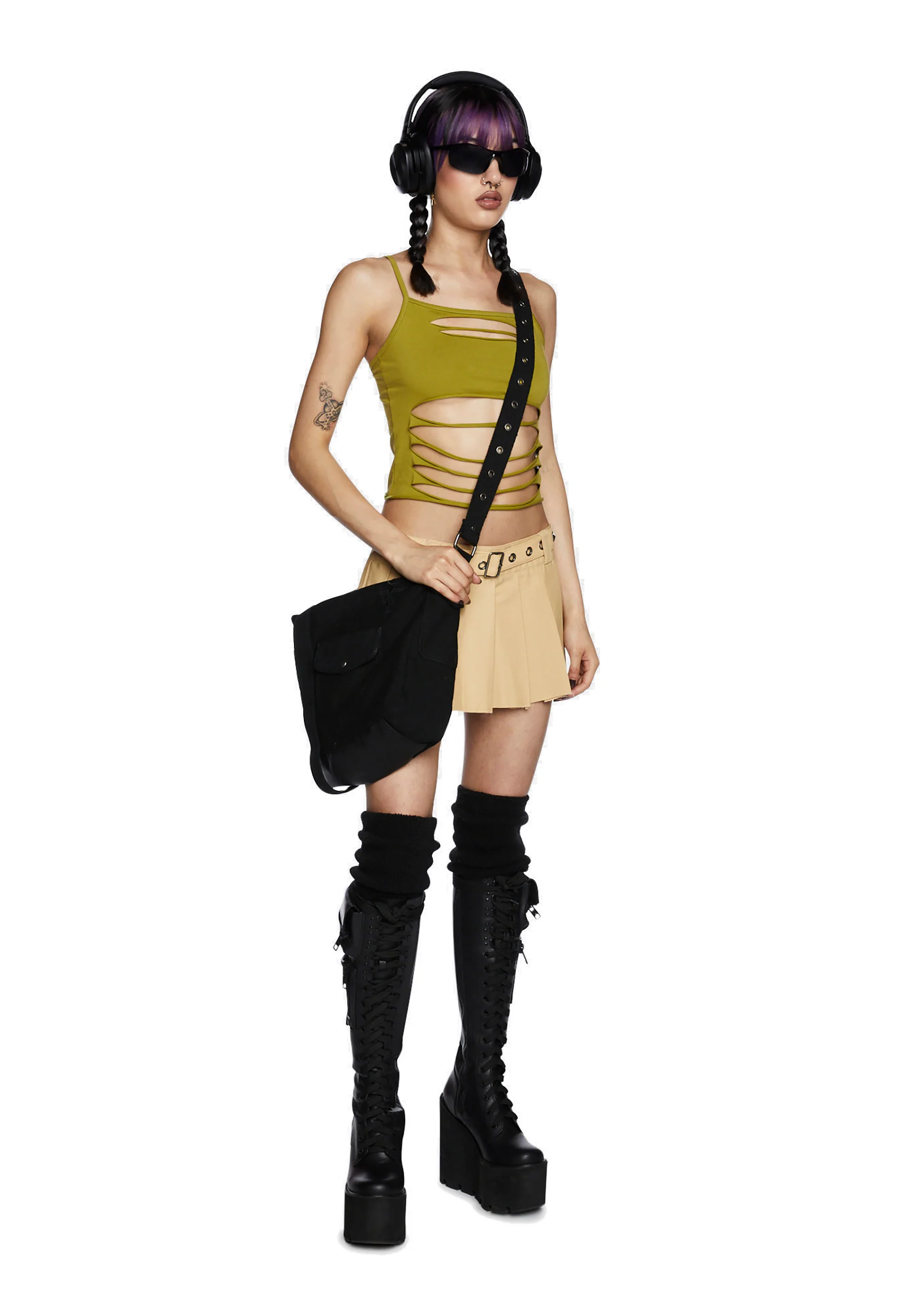 Never Conform Slashed Tank - Green - Image 3