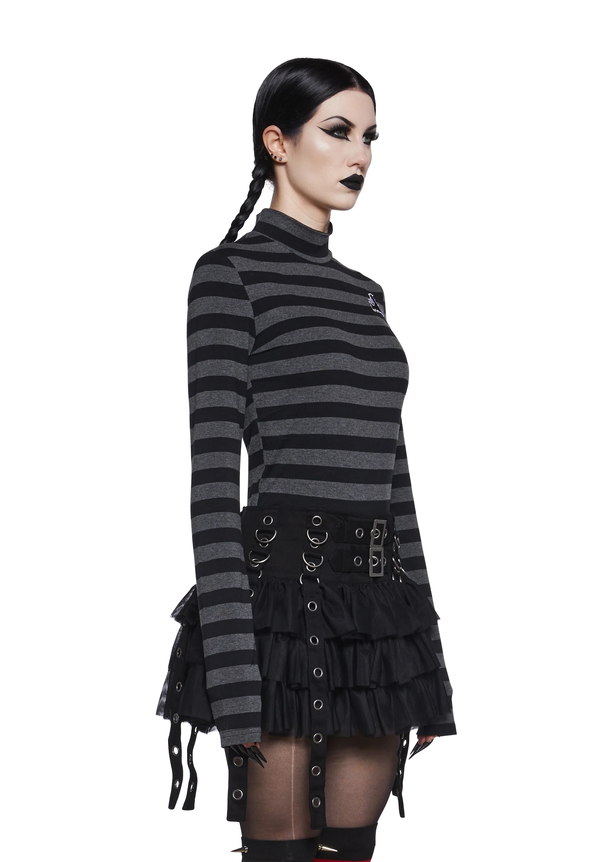 Never Meant To Be Mock Neck Top - Gray - Image 4