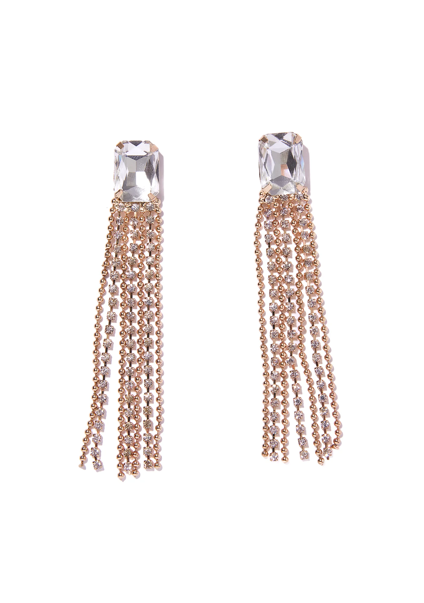 New Money Rhinestone Fringe Earrings - Image 4