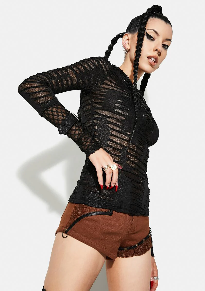 Night City Sheer Hoodie Top - Image 2