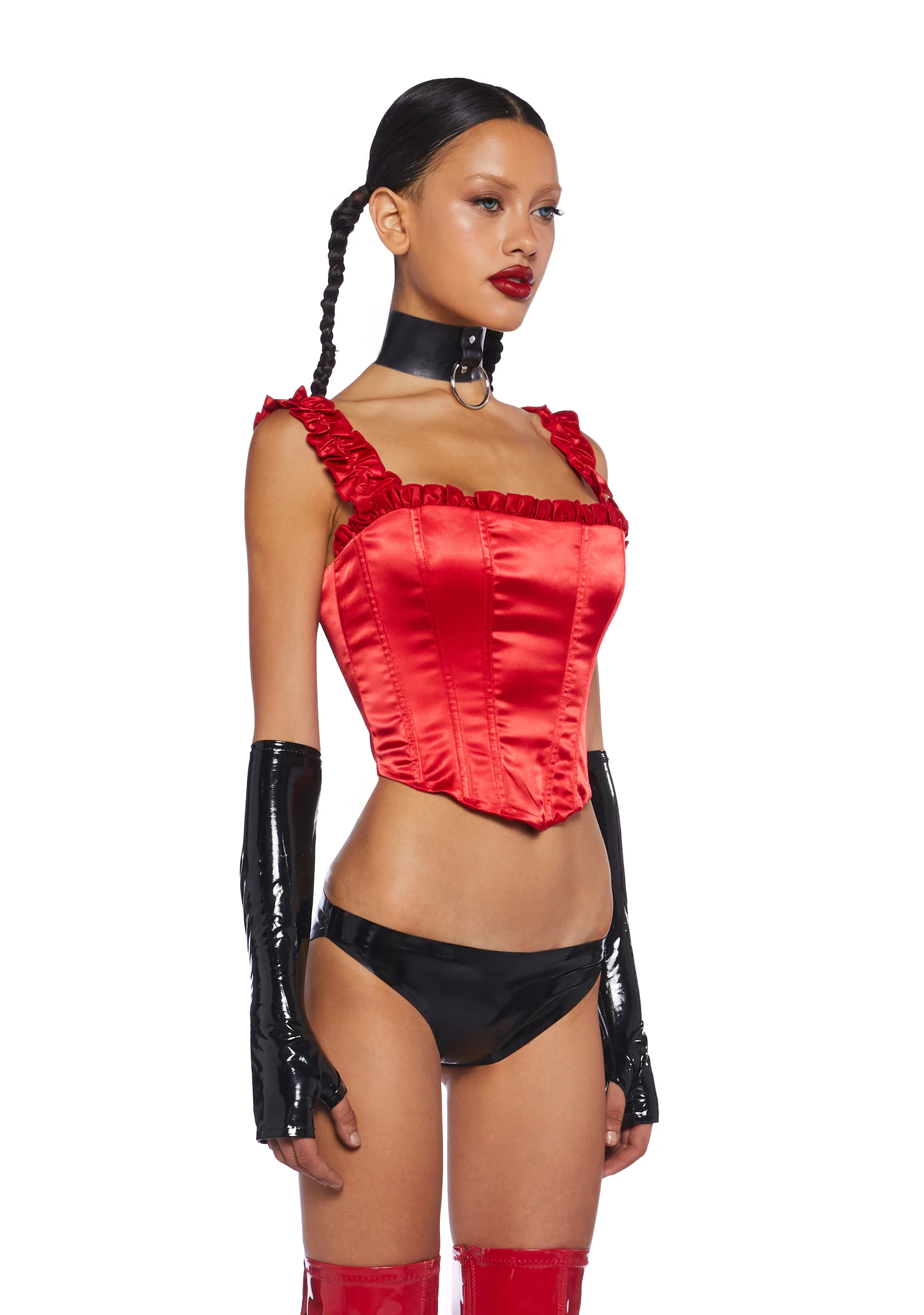 Night Gallery Tank Corset Top - Red - Image 3