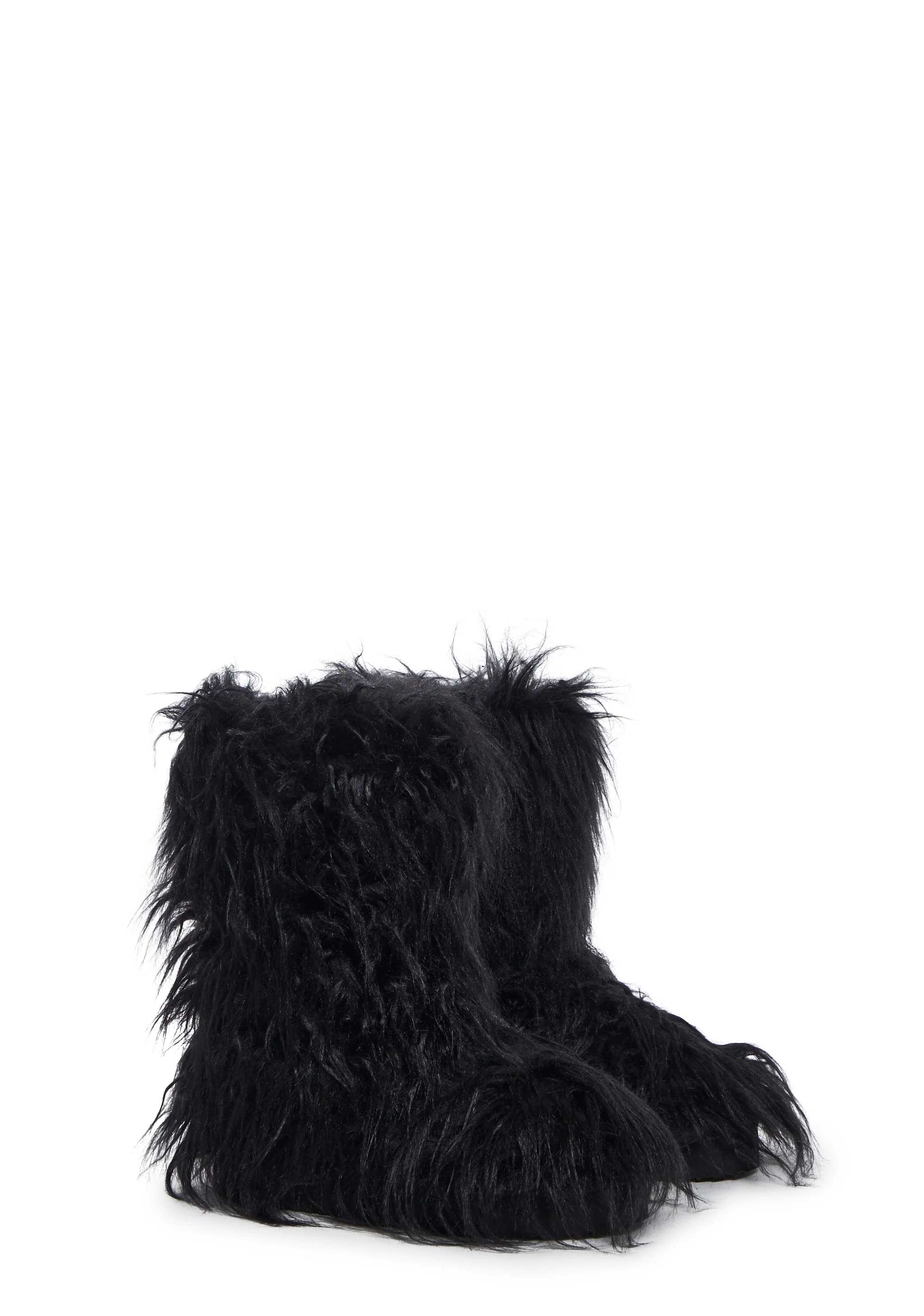 Night Lurker Fuzzy Slipper Boots - Black - Image 3
