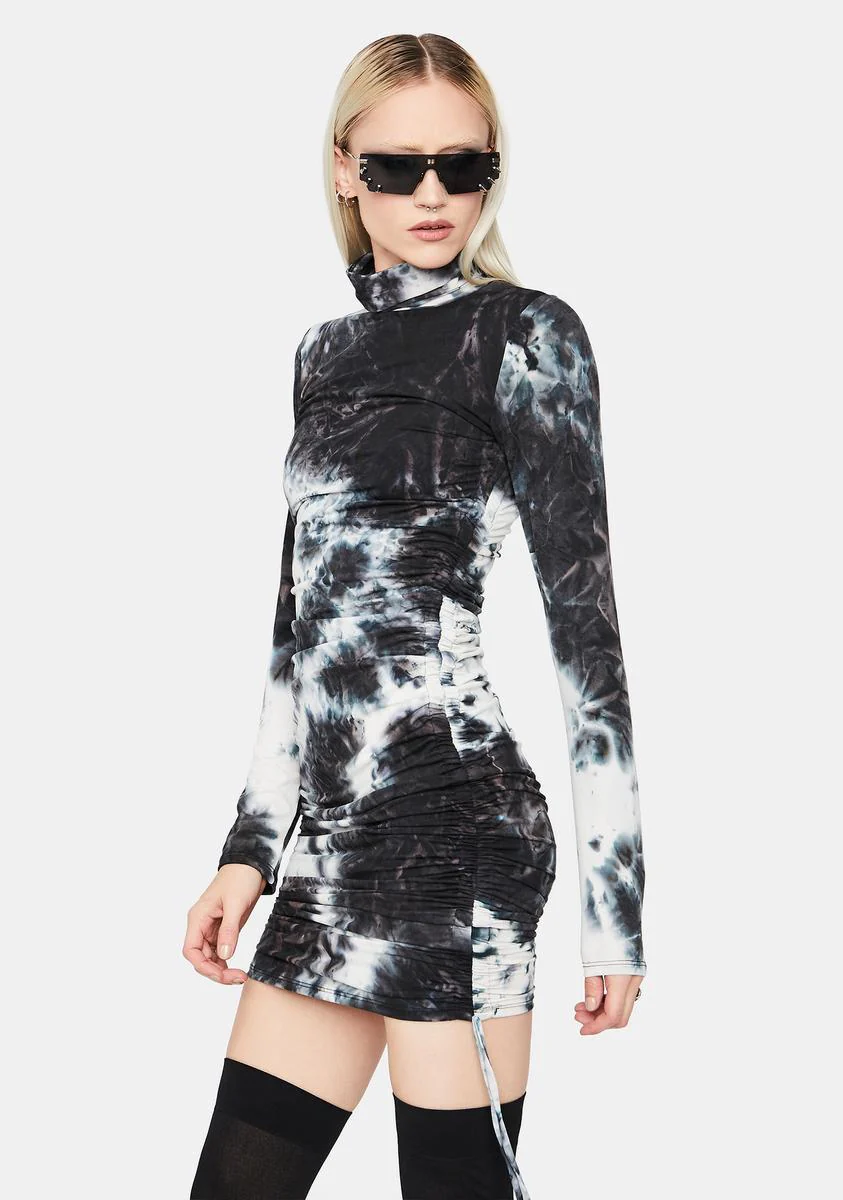 Night Next Level Vibe Tie Dye Ruched Mini Dress - Image 2