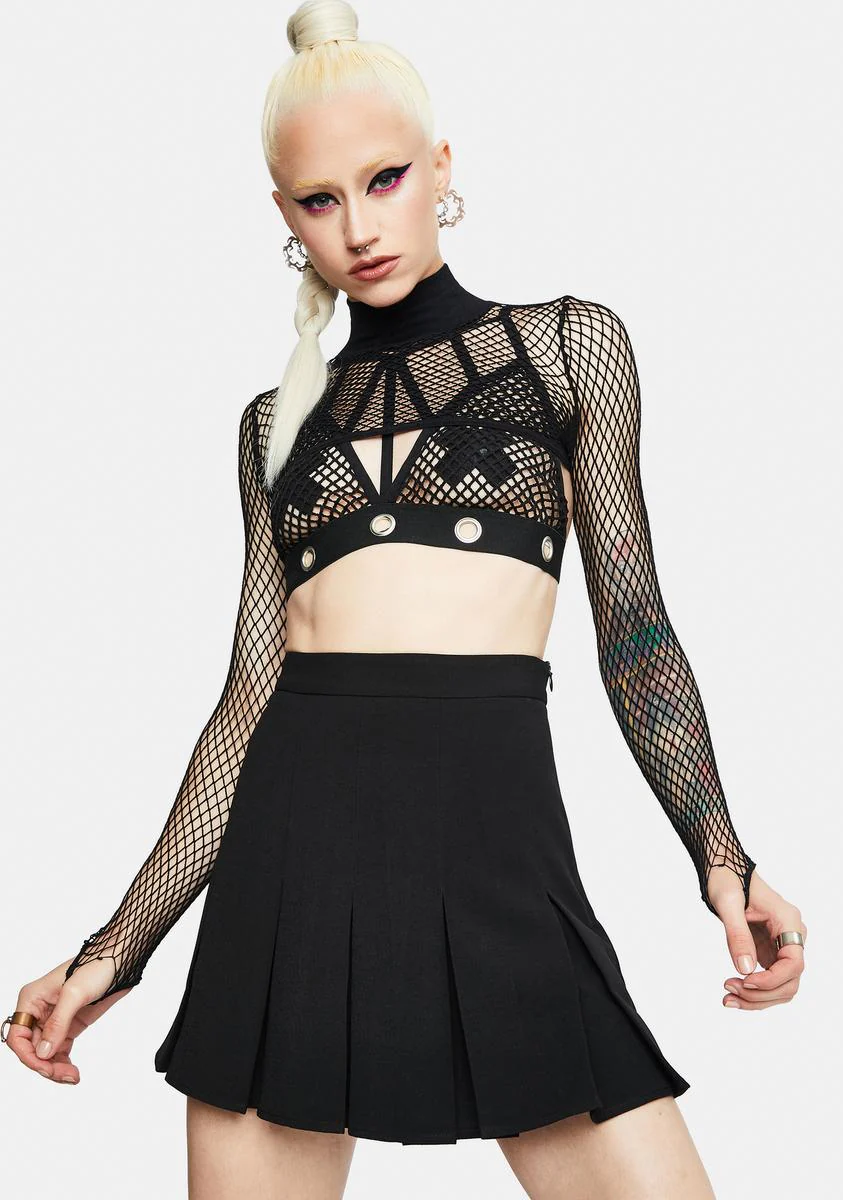 Night Plain Jane Pleated Mini Skirt - Image 2