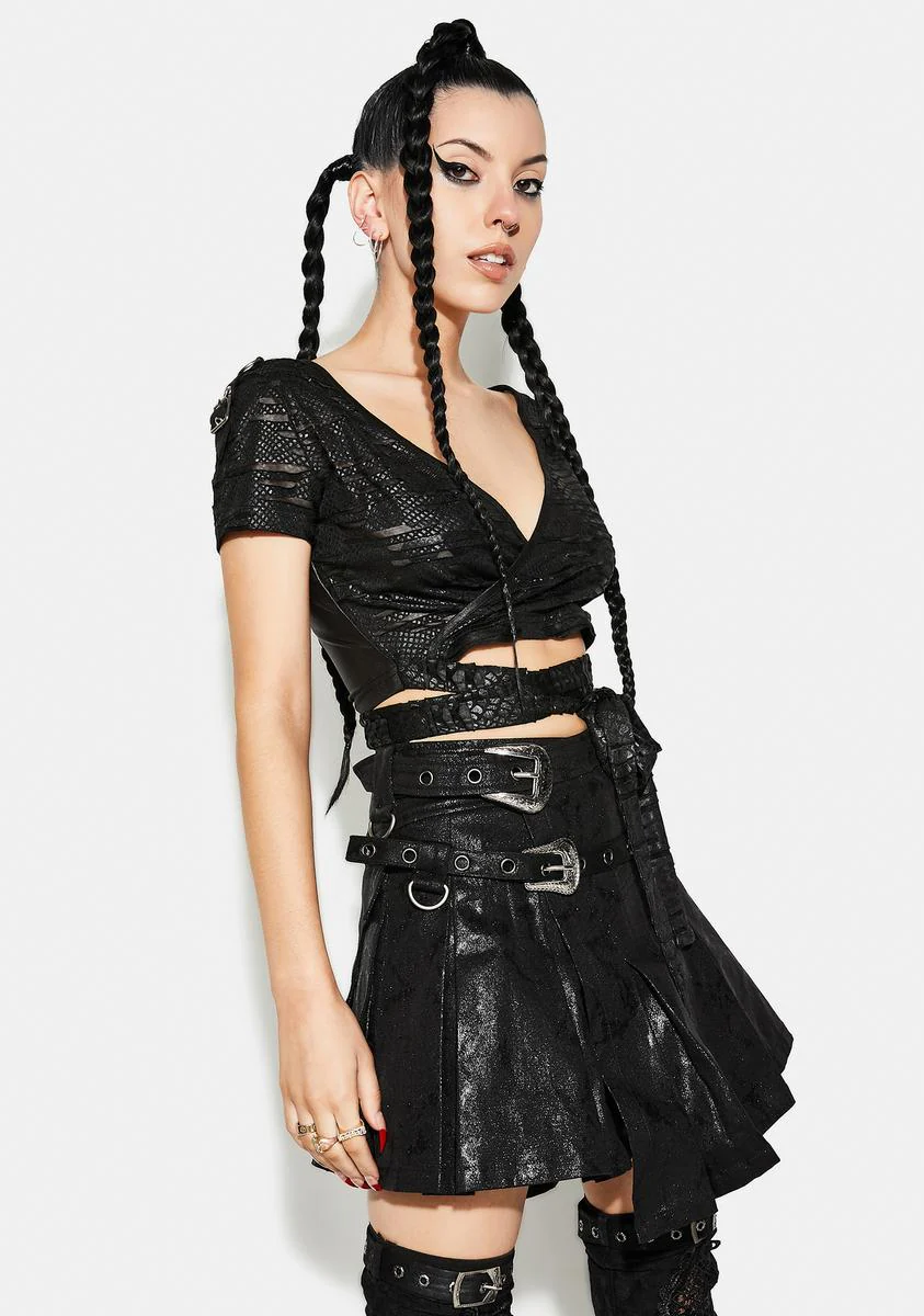 Night Punk Bandage Short Sleeve Tee Shirt - Image 2
