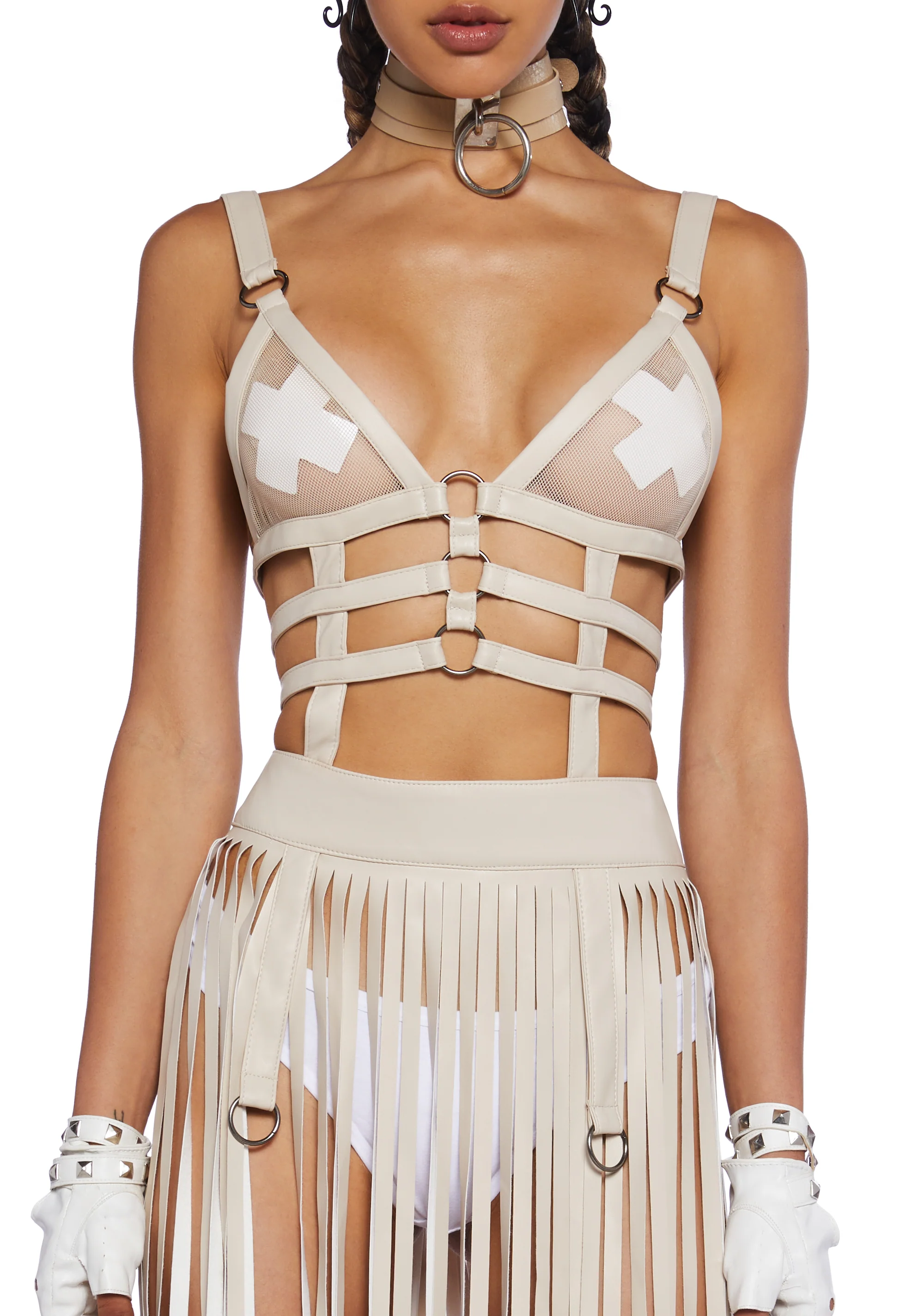 Night Shadows Harness Dress - Sand - Image 2