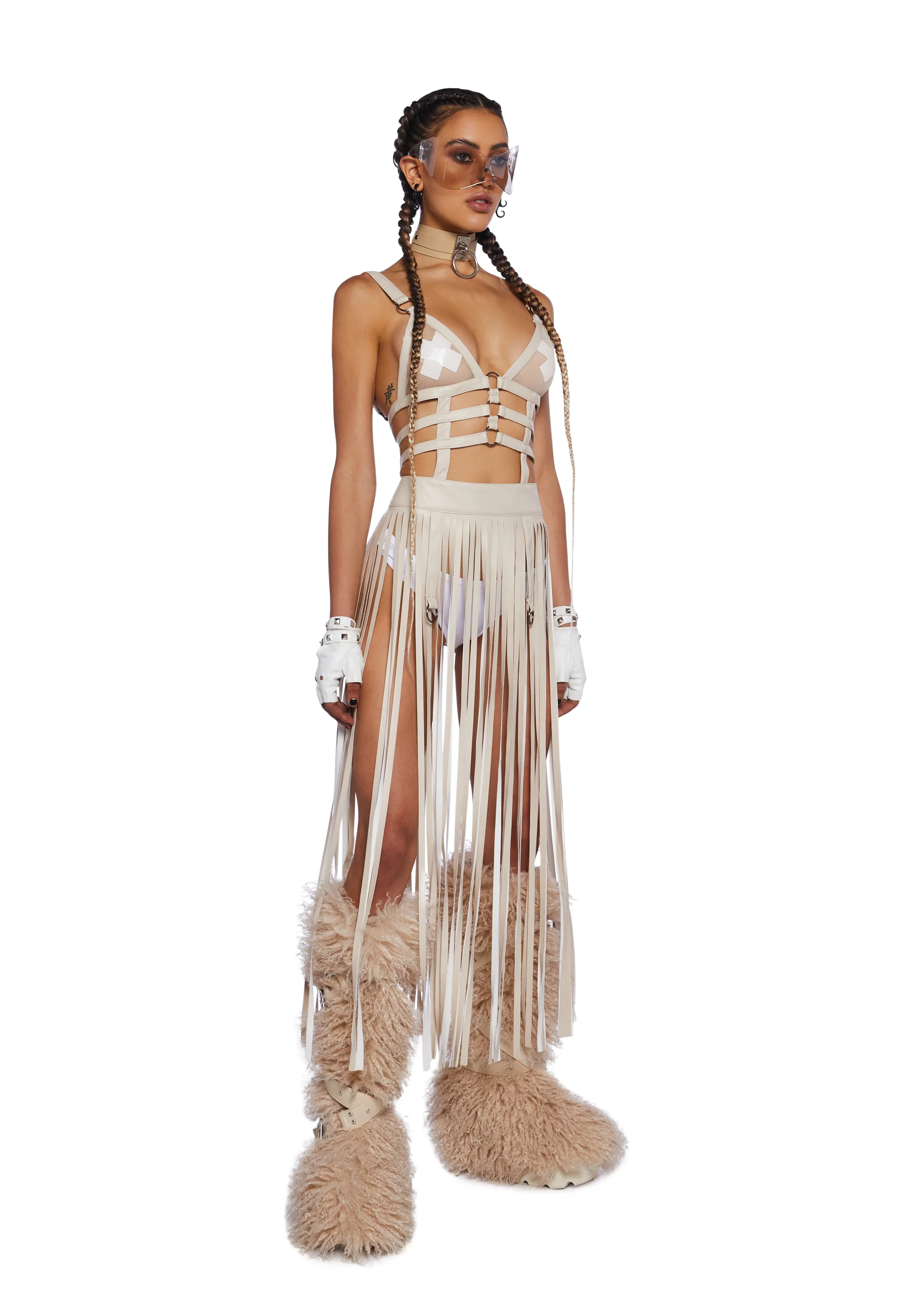 Night Shadows Harness Dress - Sand - Image 5