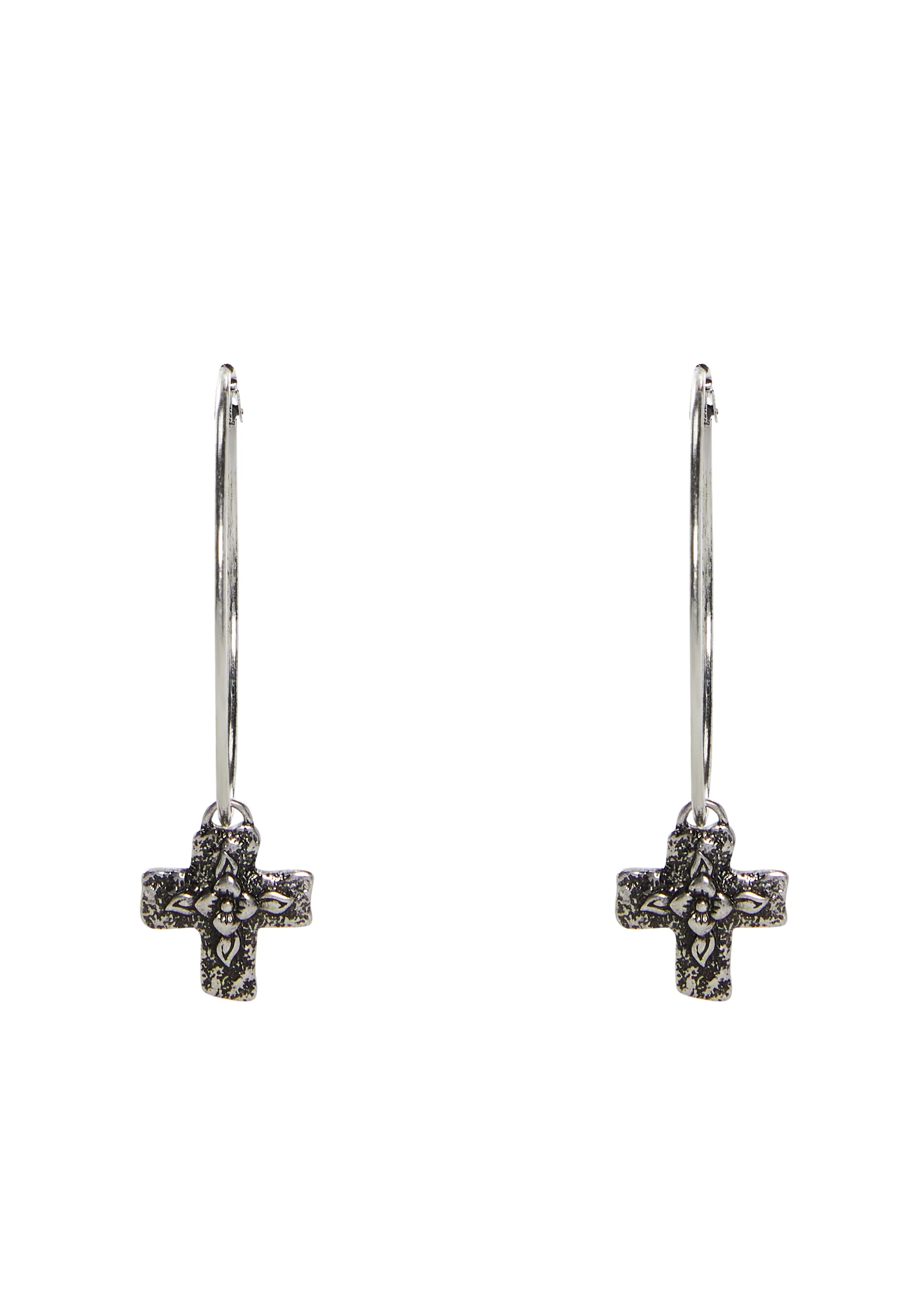 Nightshade Cross Hoop Earrings - Image 4