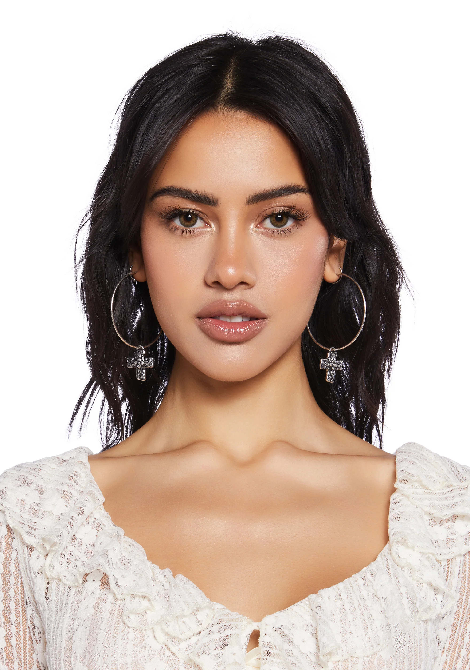 Nightshade Cross Hoop Earrings - Image 5