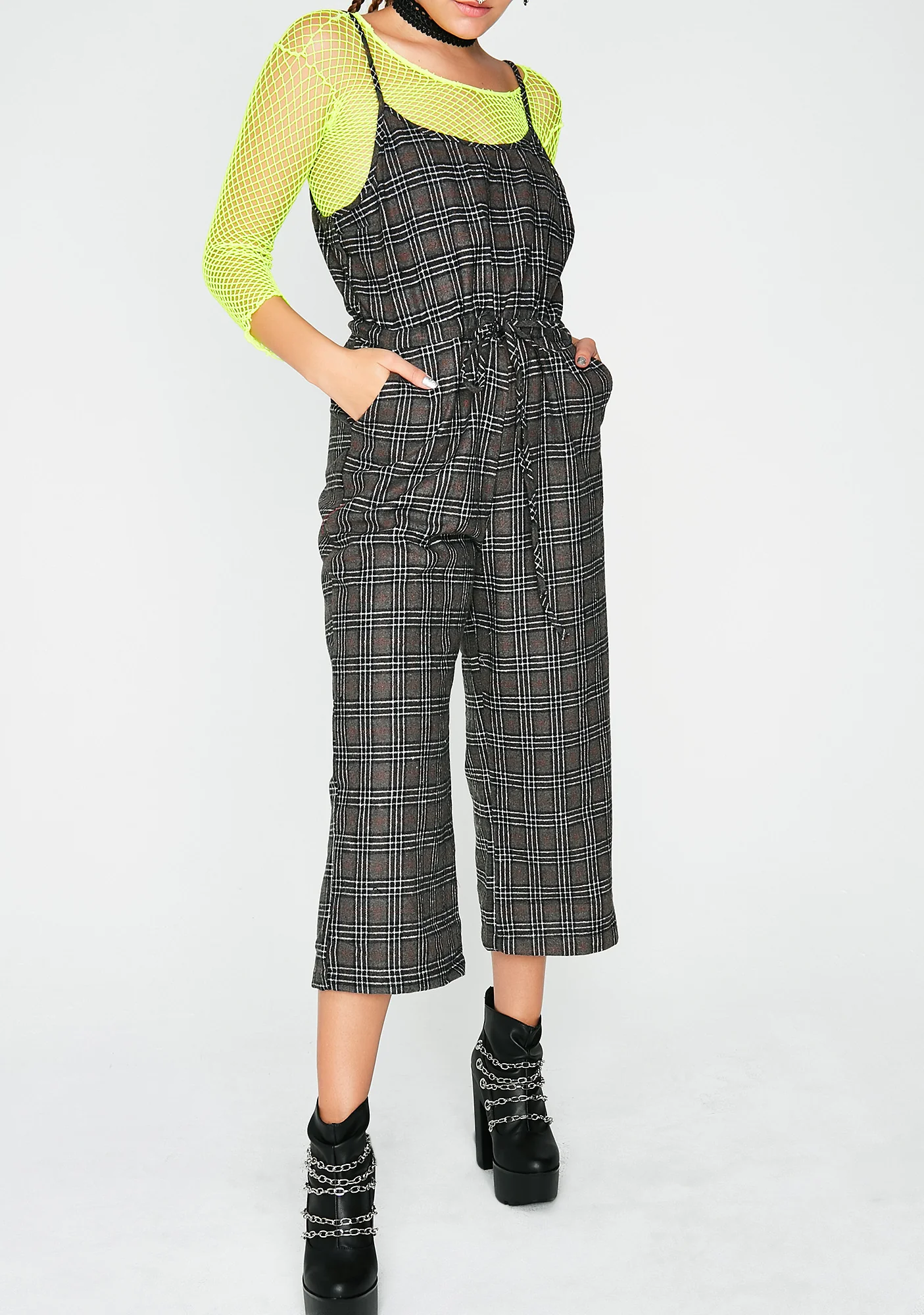 No Exams Plaid Jumpsuit - Image 3