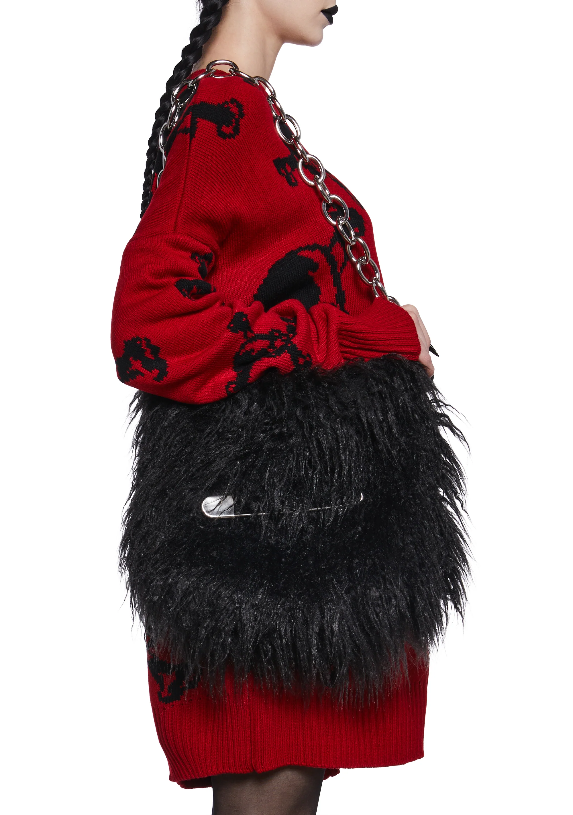 Nocturnal Edge Fuzzy Shoulder Bag - Image 2