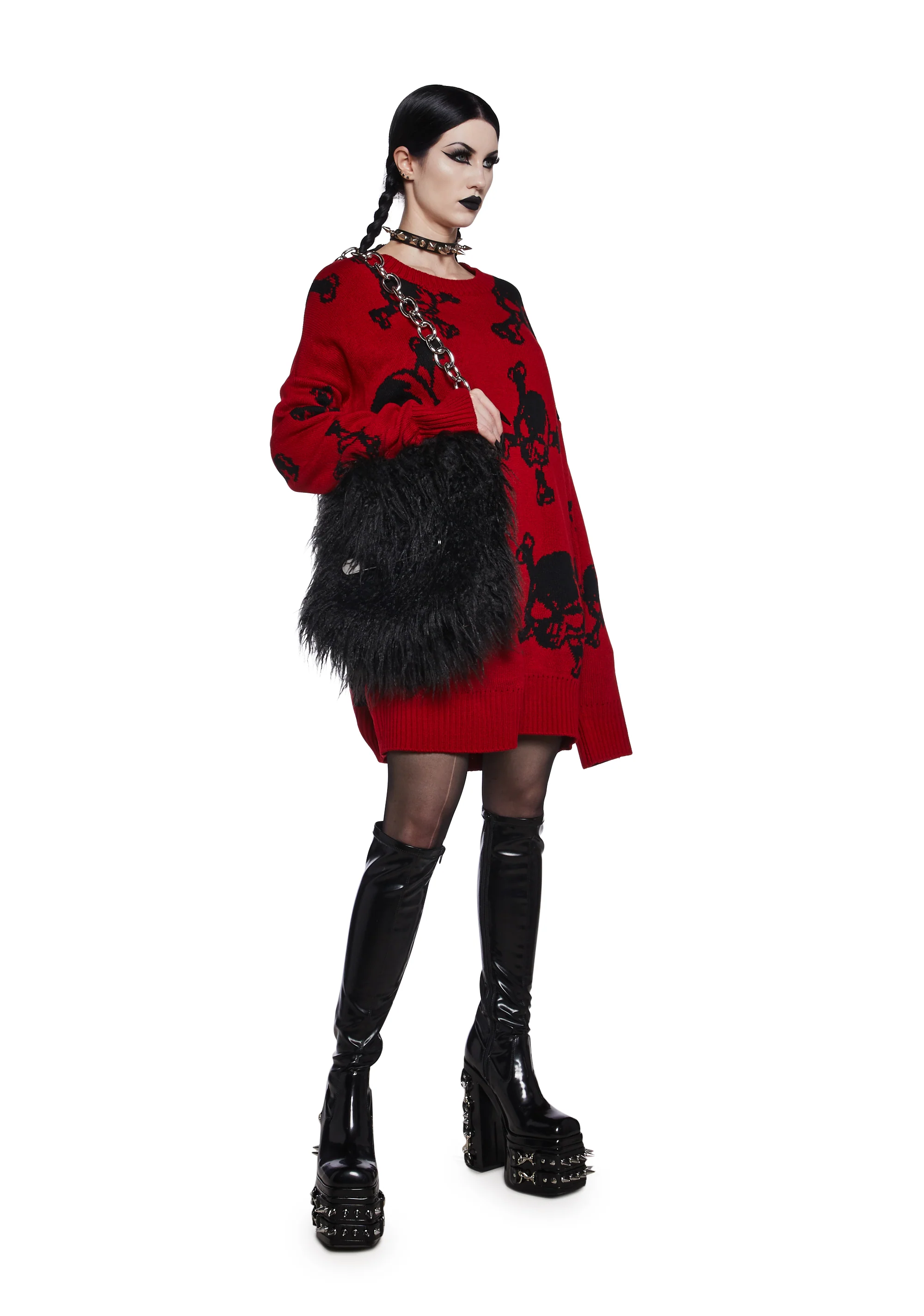 Nocturnal Edge Fuzzy Shoulder Bag - Image 6