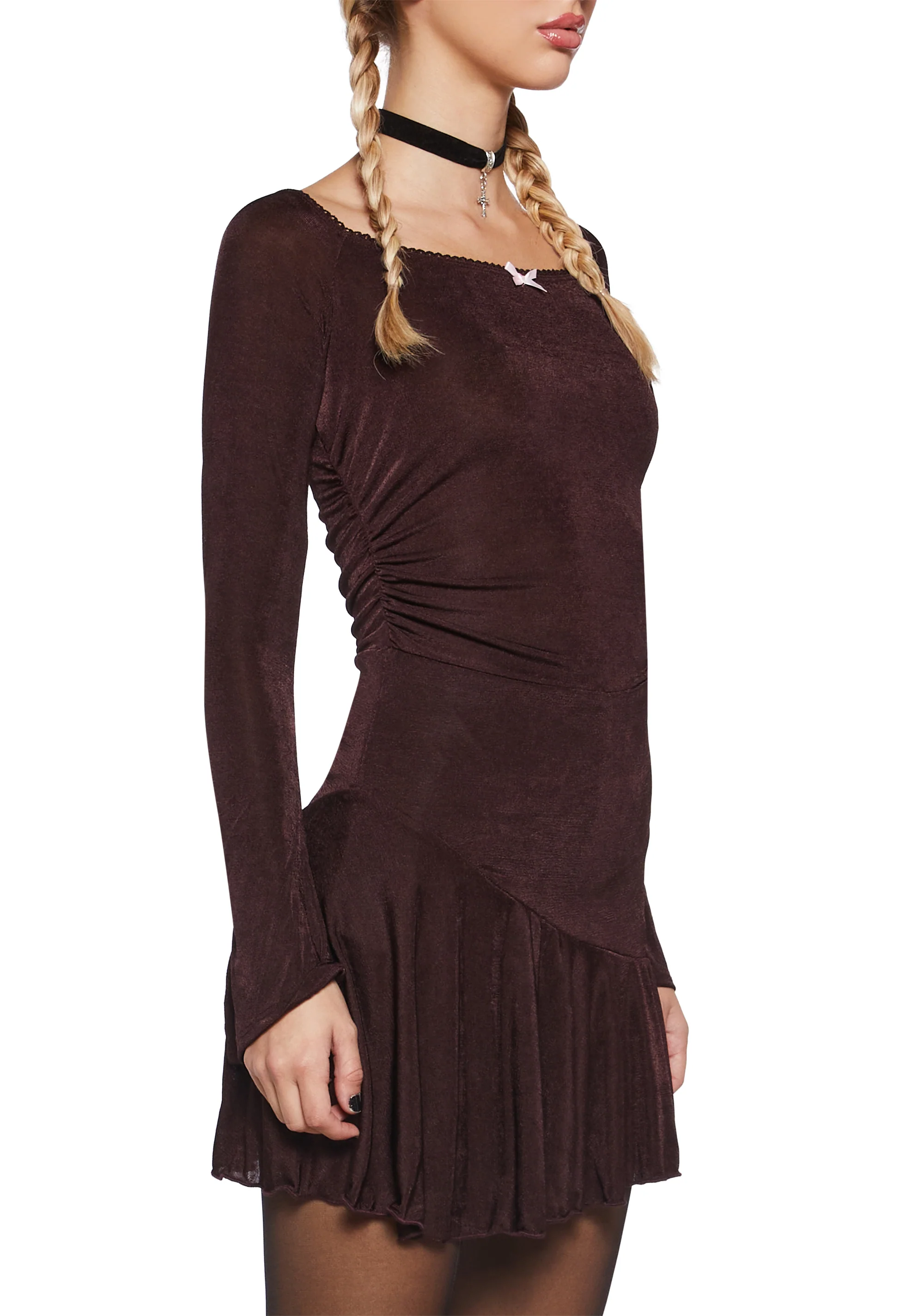 Nonchalant Energy Mini Dress - Brown - Image 5