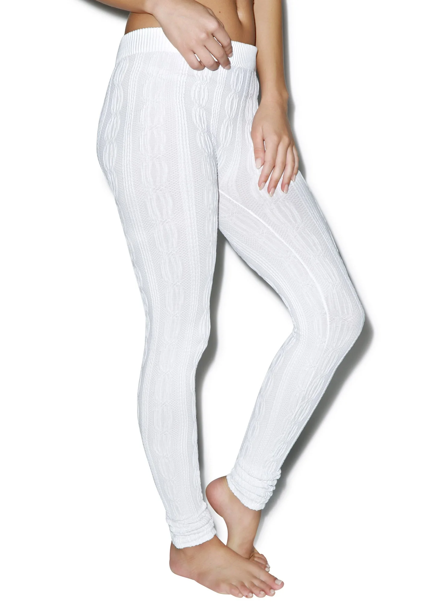 Norwegian Beauty Cable Knit Leggings - Light Brown - Image 10