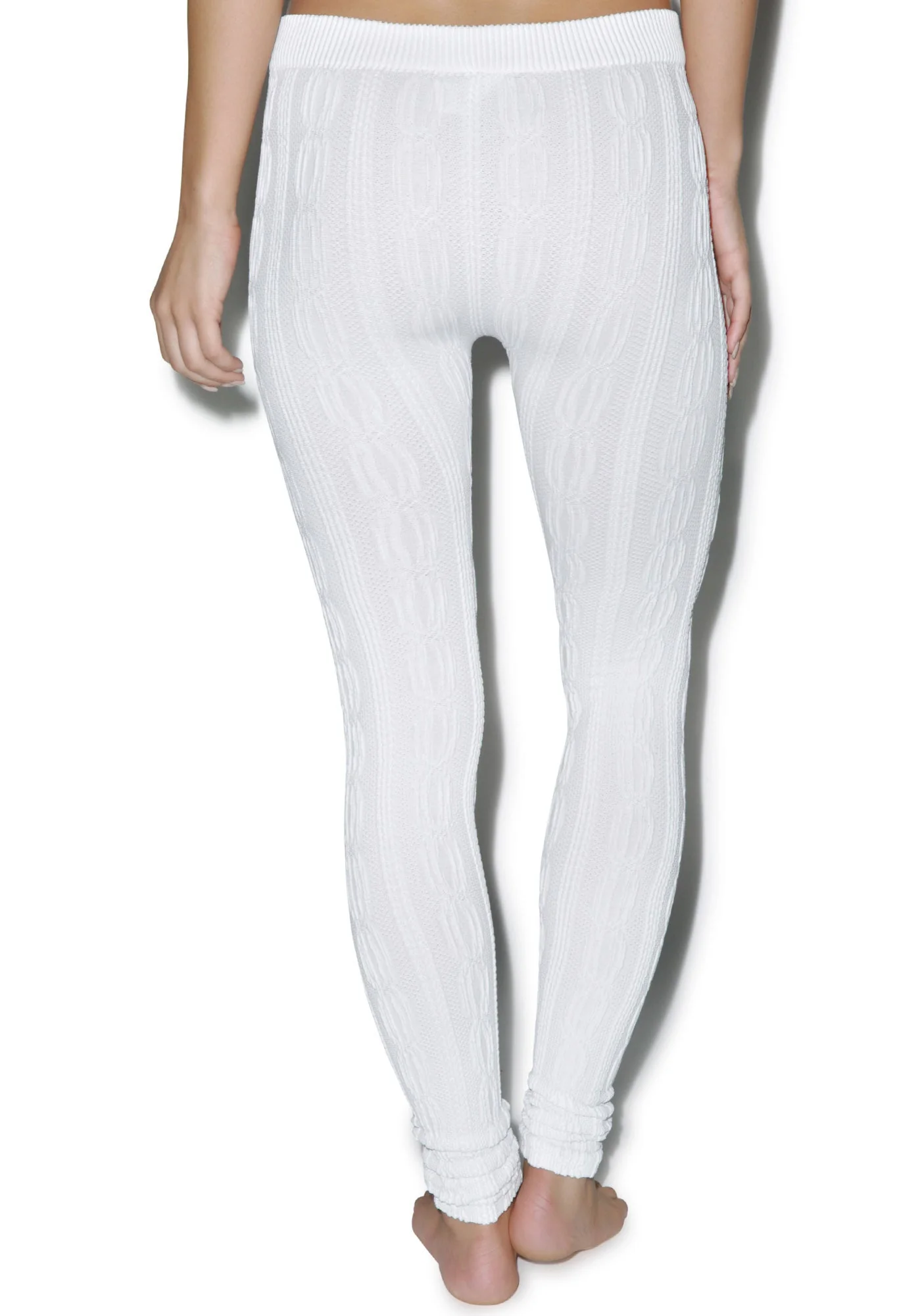 Norwegian Beauty Cable Knit Leggings - Light Brown - Image 8