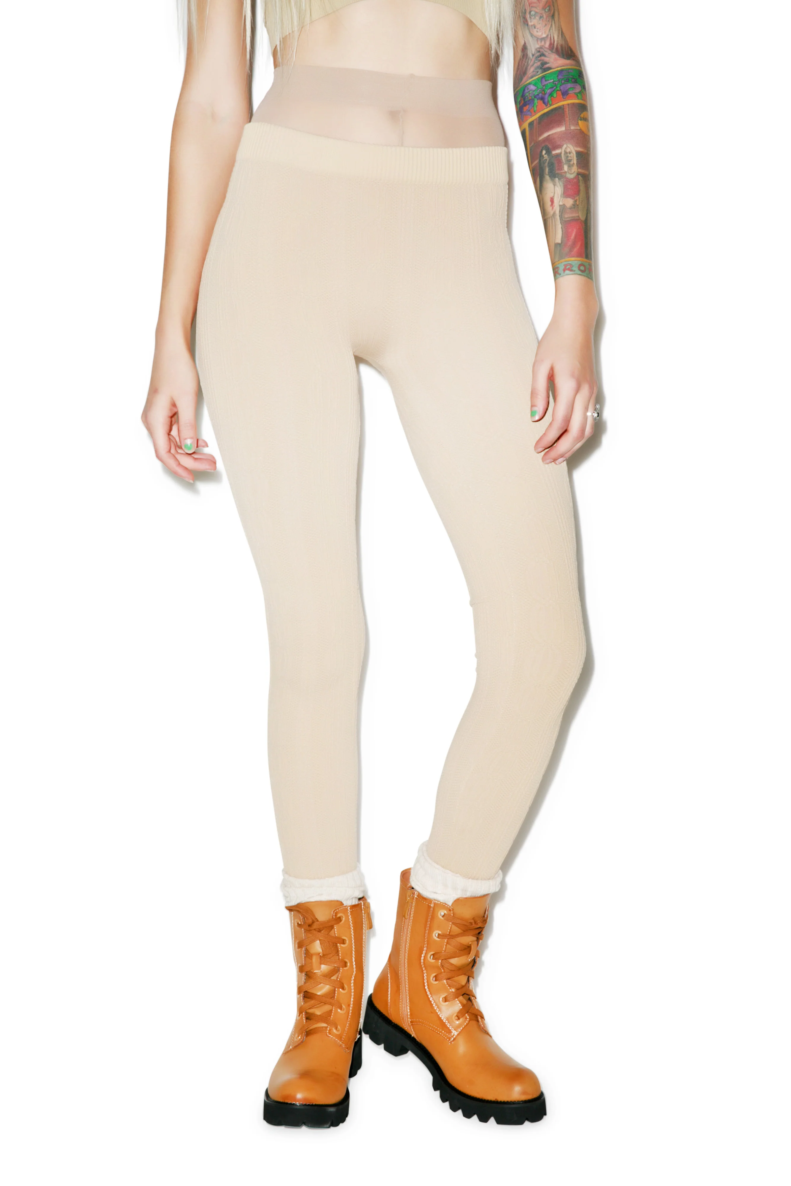 Norwegian Beauty Cable Knit Leggings - Image 3