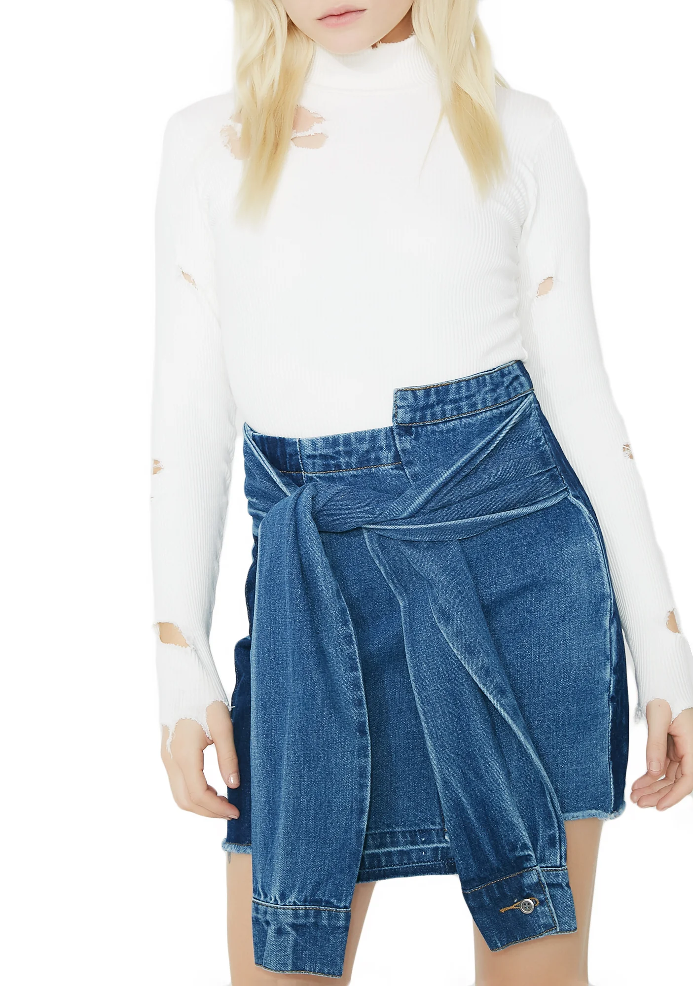 Not Trippin’ Denim Skirt - Image 3
