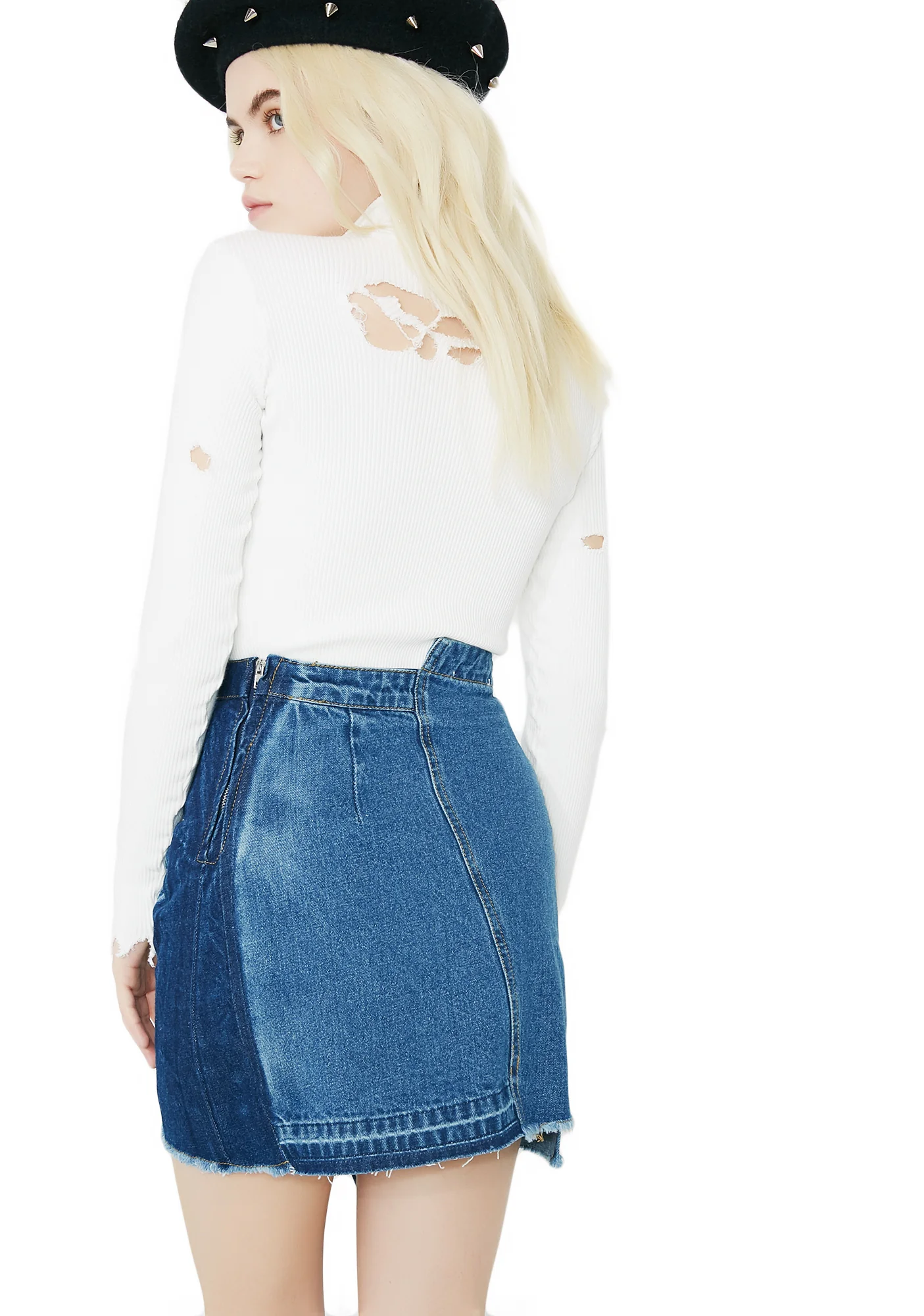Not Trippin’ Denim Skirt - Image 4