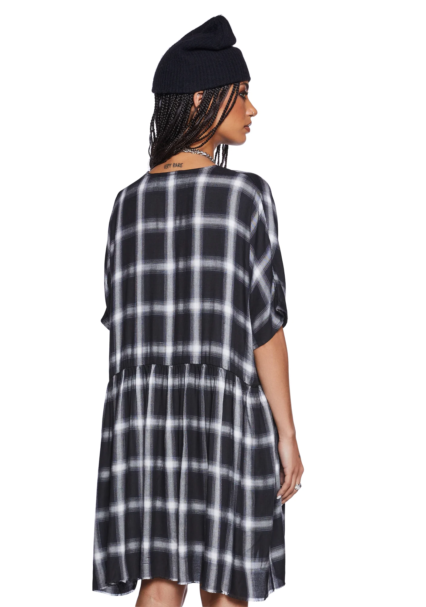 Not Your Babydoll Plaid Dress - Image 4