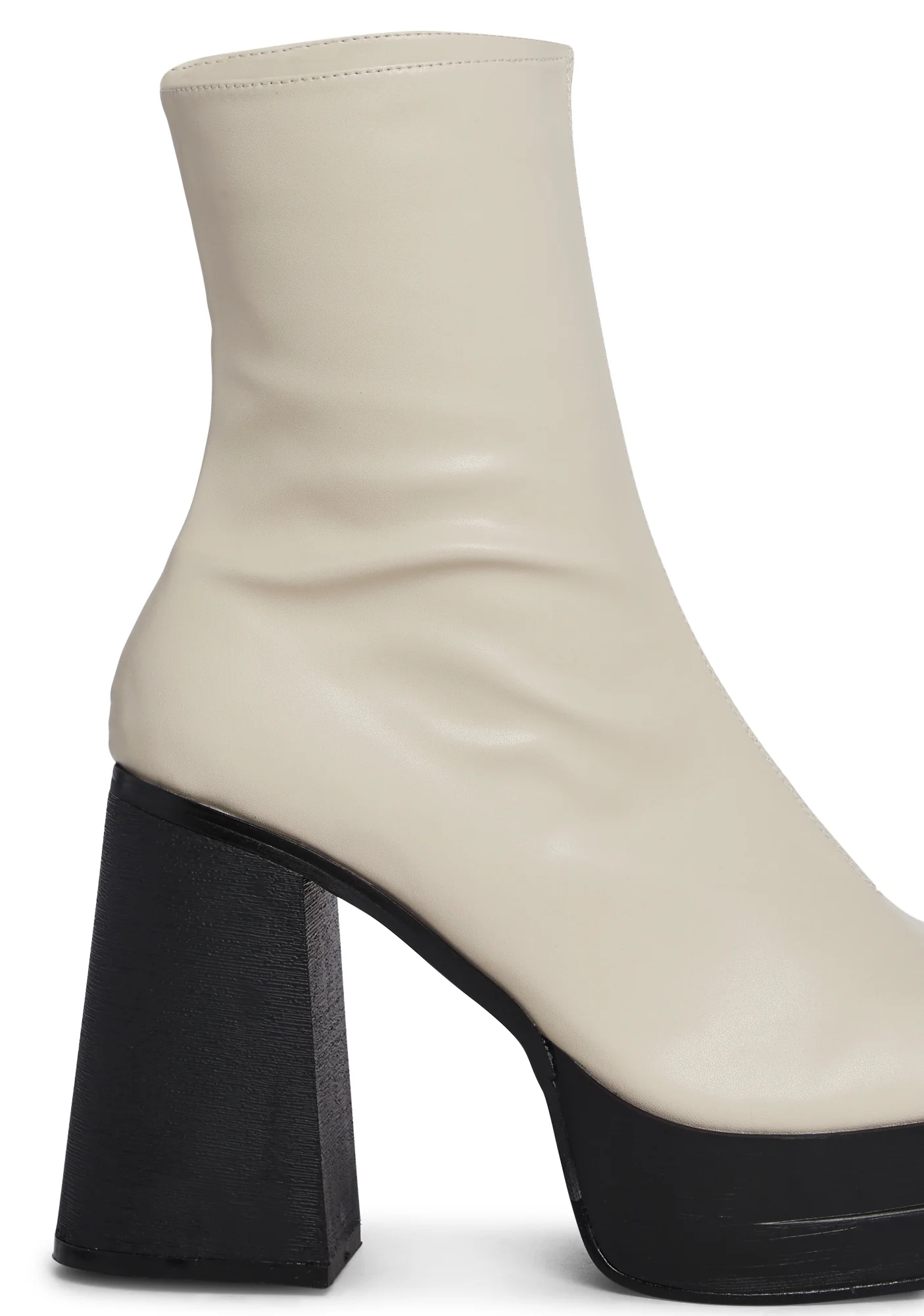 Not Your Ex Platform Ankle Boots-Off White - Image 2