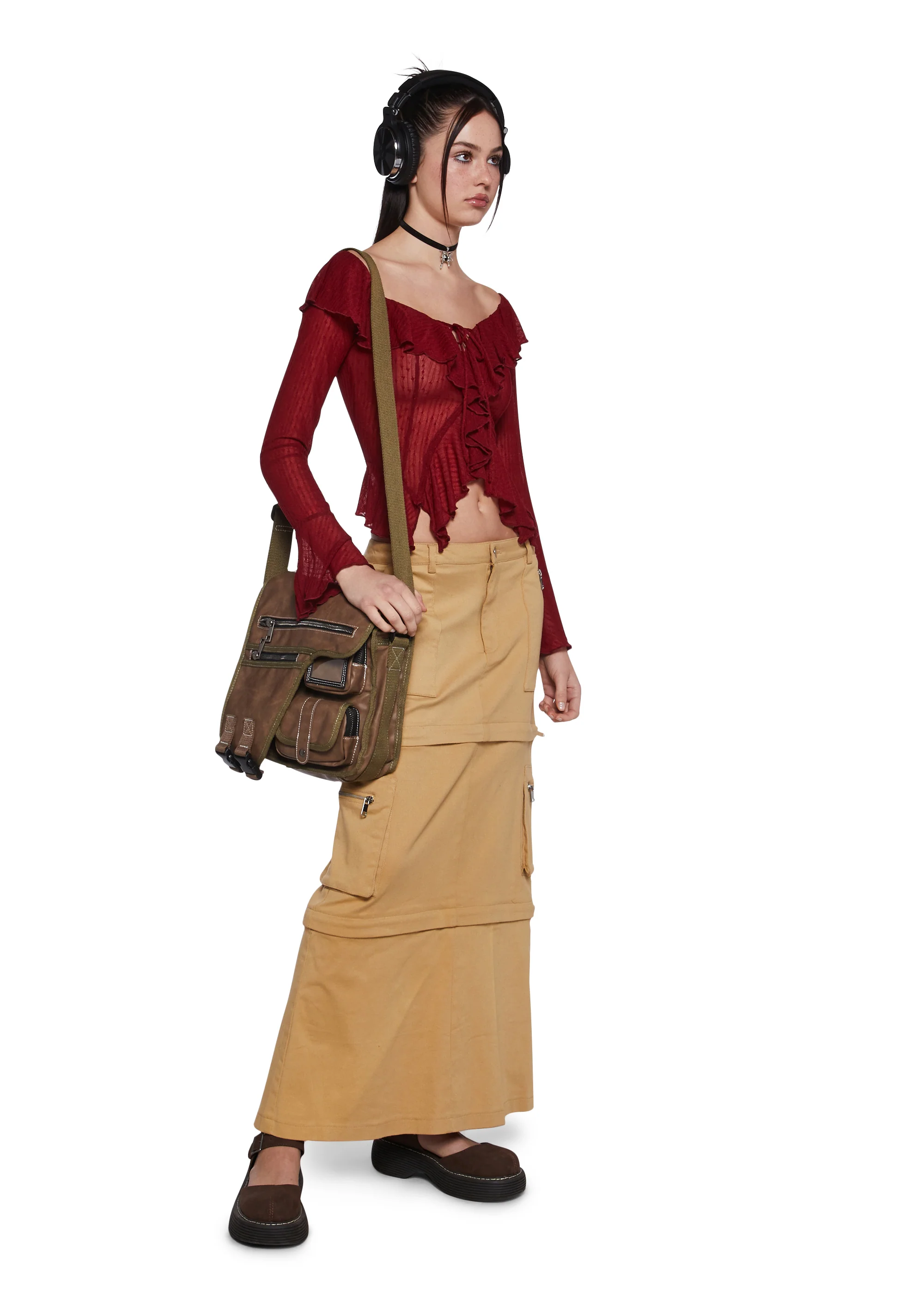 Noteworthy Chic Long Sleeve Top - Red - Image 2
