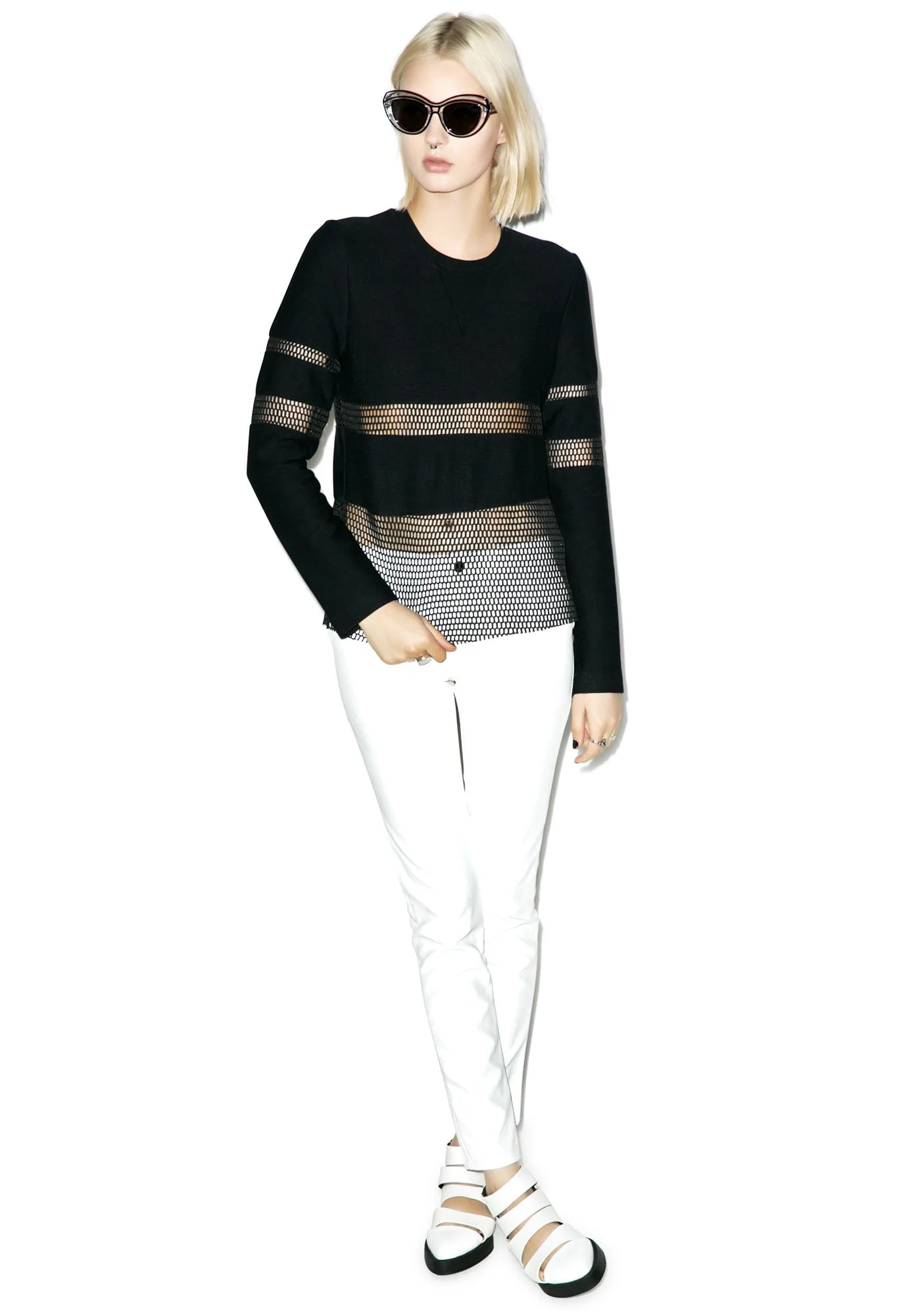 Nothing To Hide Mesh Top - White - Image 5
