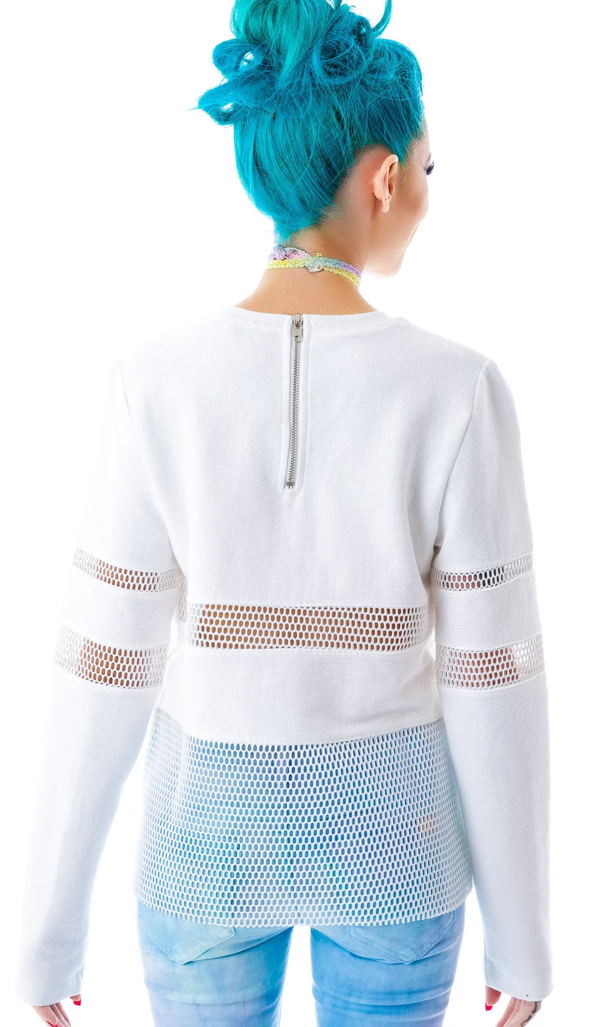 Nothing To Hide Mesh Top - White - Image 6