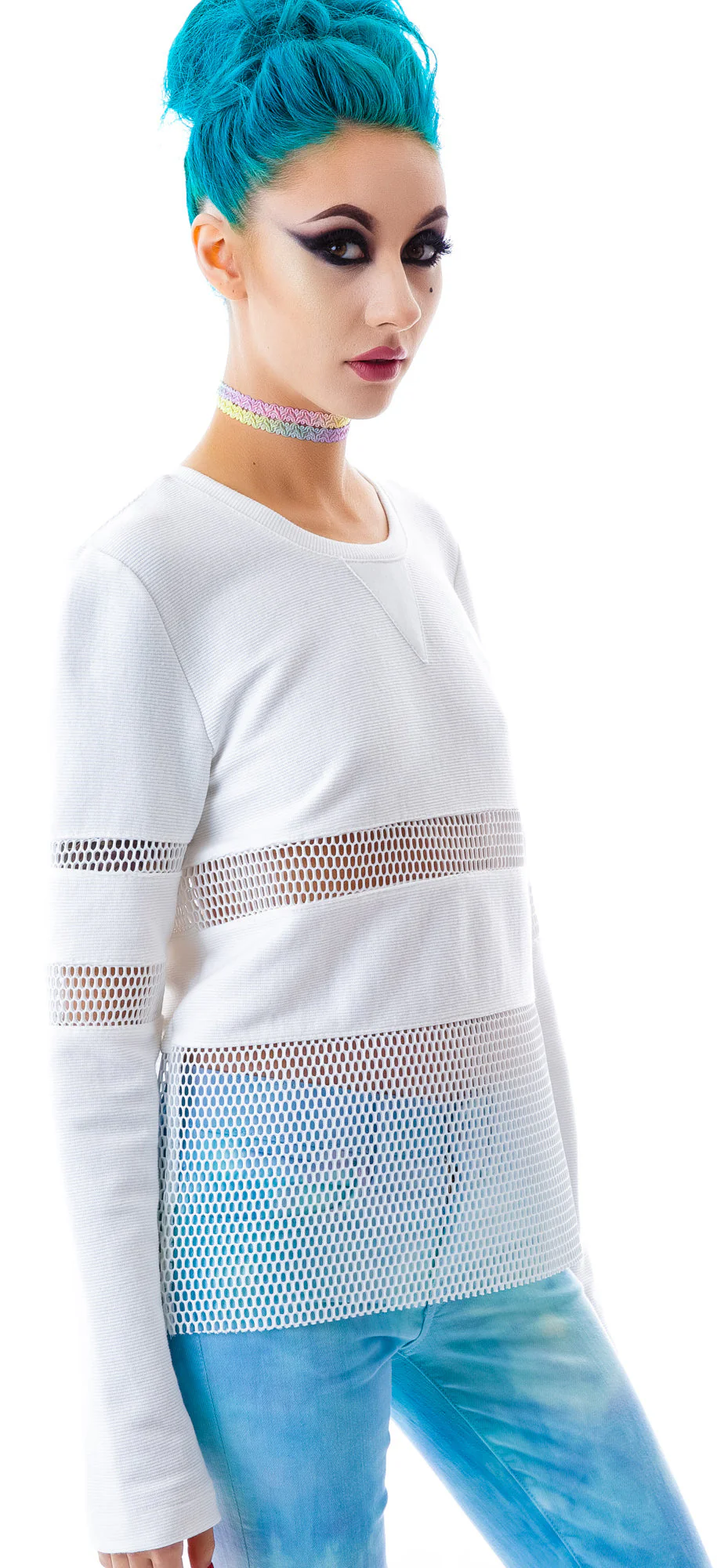 Nothing To Hide Mesh Top - White - Image 7