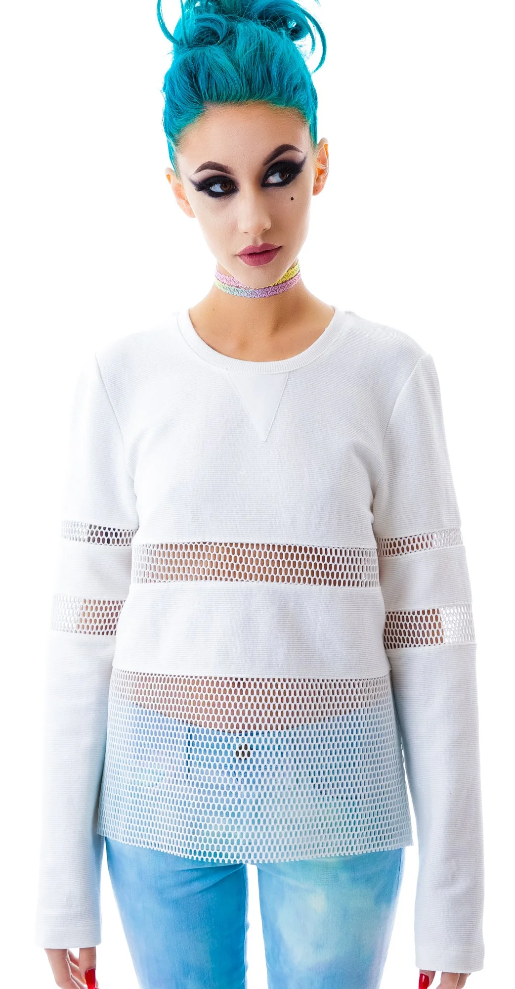 Nothing To Hide Mesh Top - White - Image 8