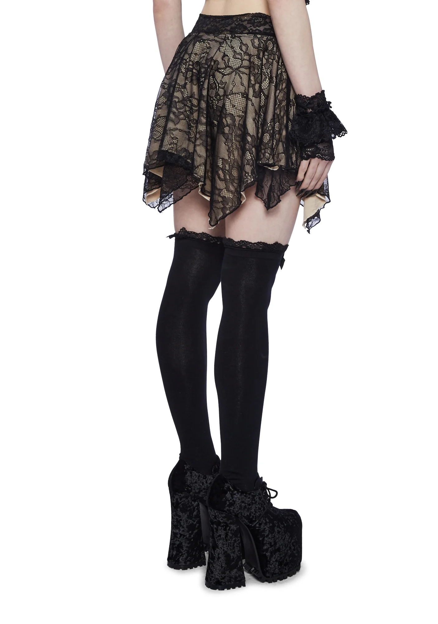 Stop Me Handkerchief Mini Skirt - Nude - Image 4