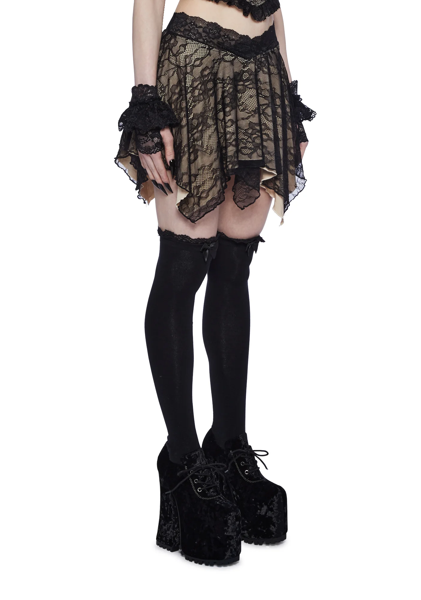 Stop Me Handkerchief Mini Skirt - Nude - Image 5