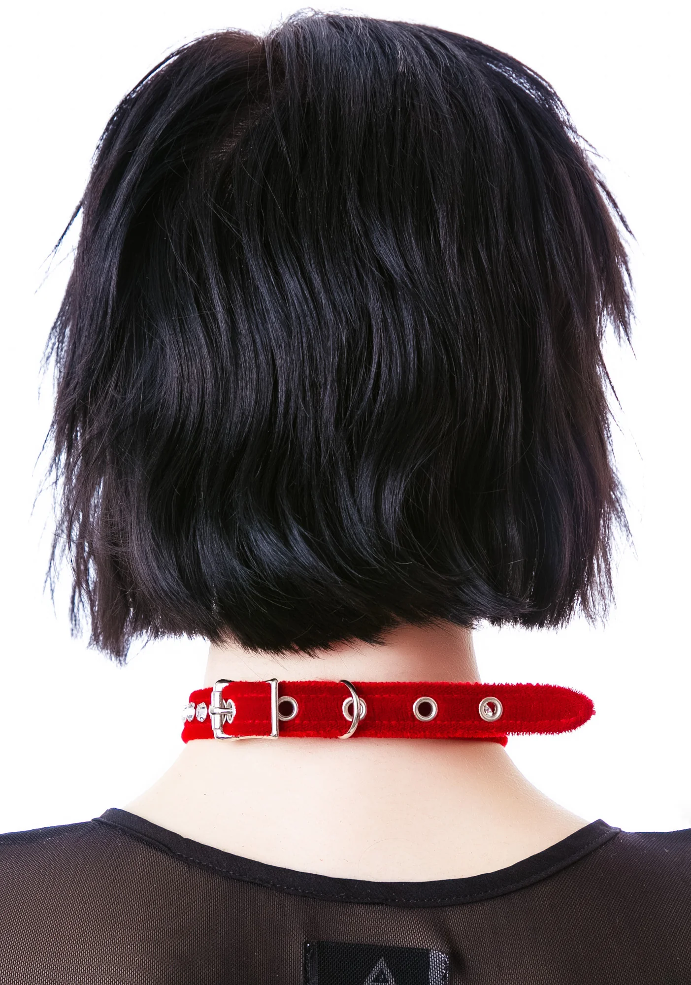 O Face Velvet Crystal Choker - Image 2