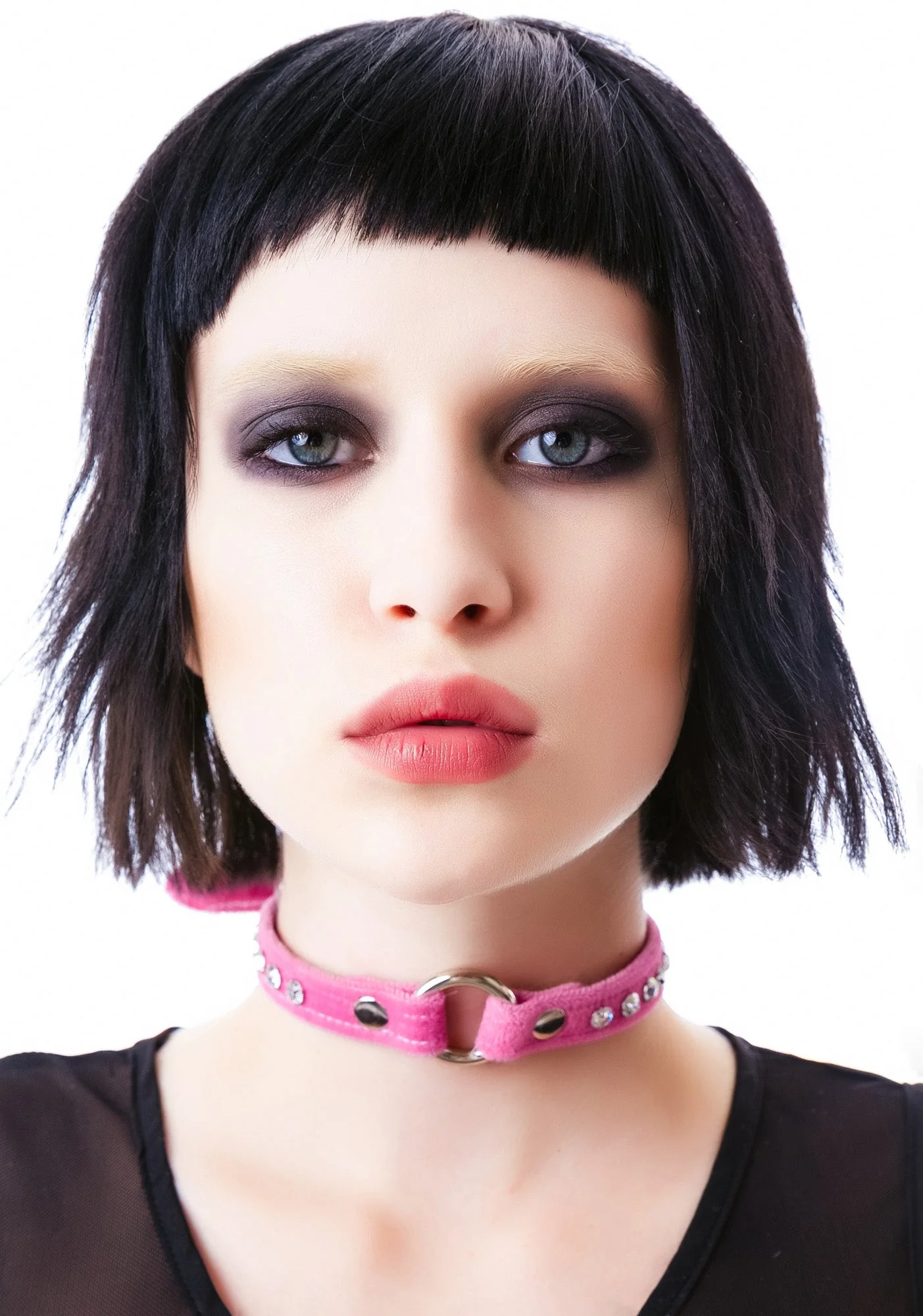 O Face Velvet Crystal Choker - Purple - Image 13