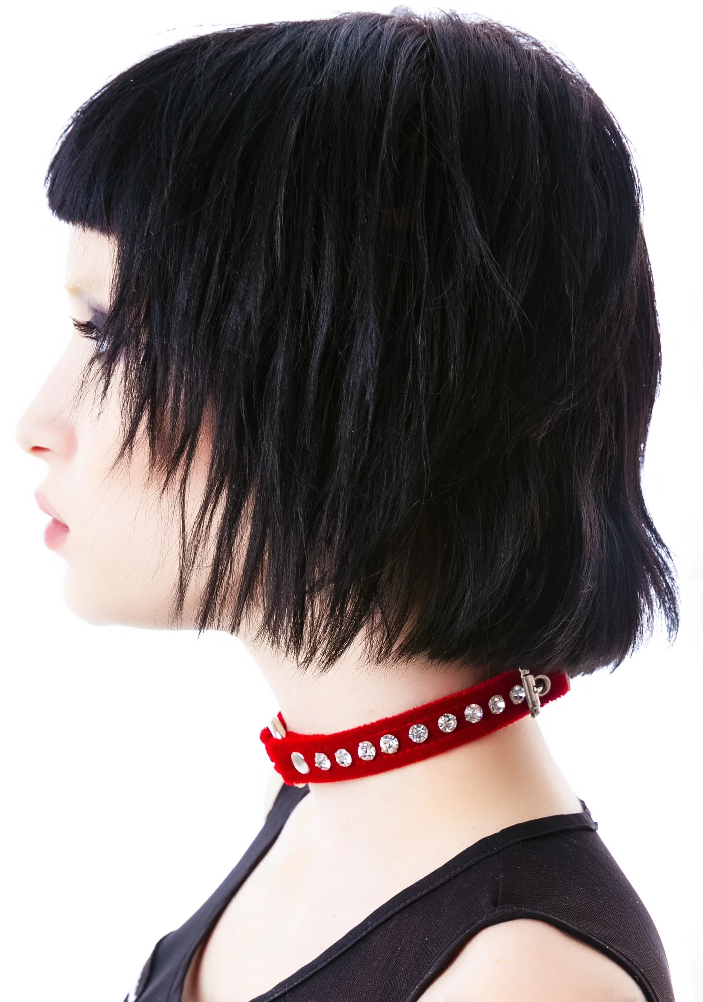 O Face Velvet Crystal Choker - Image 7