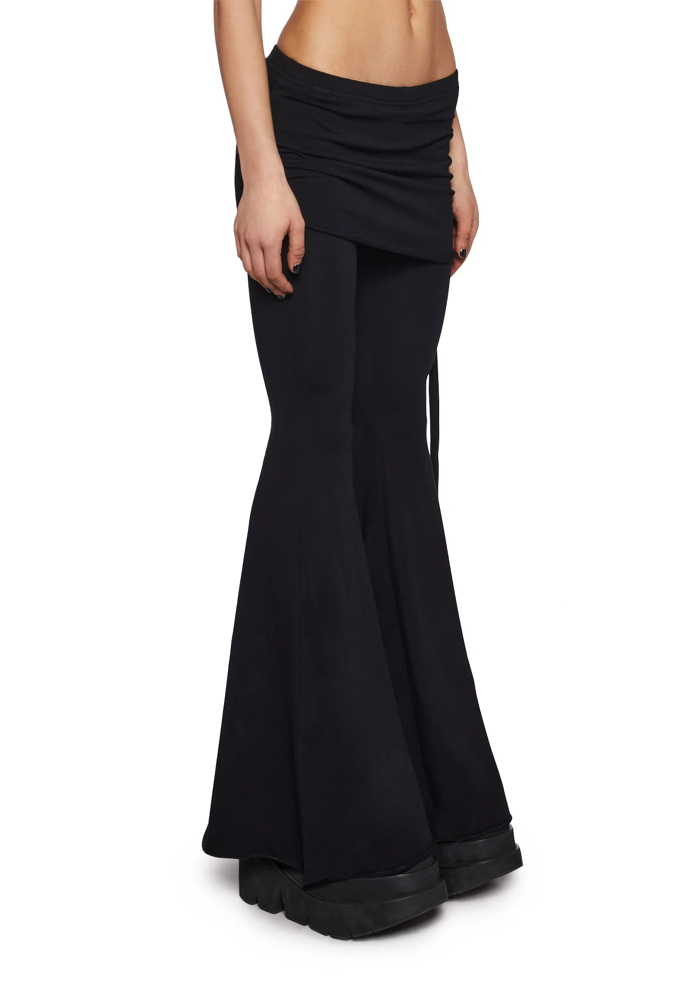 Crossfade Lace-Up Pants With Skirt - Black - Image 3