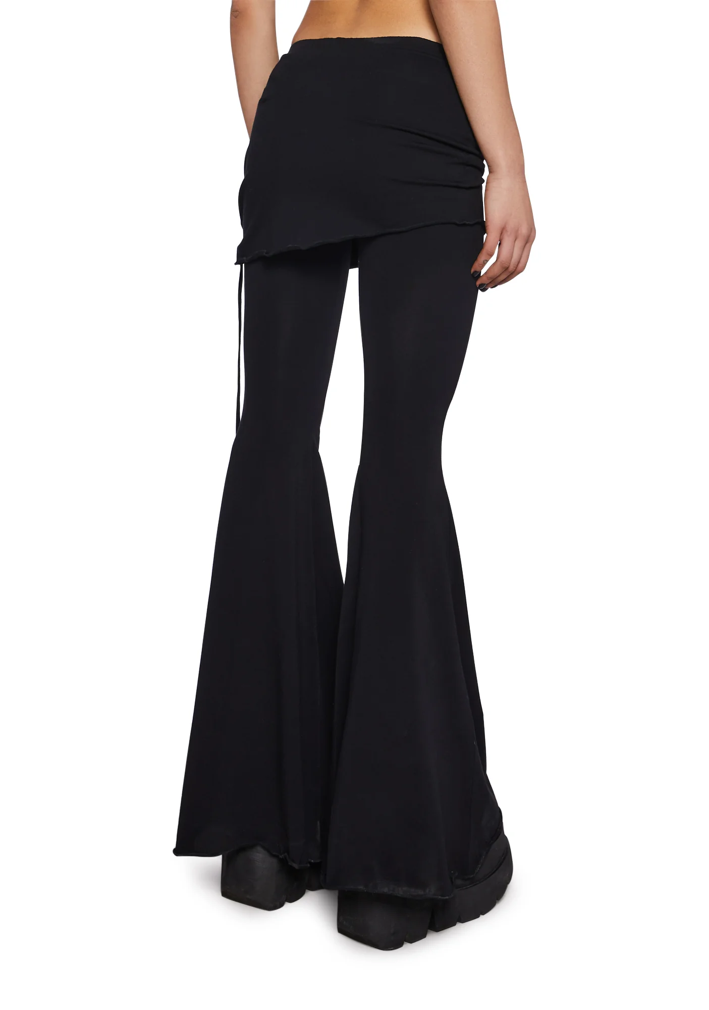 Crossfade Lace-Up Pants With Skirt - Black - Image 4