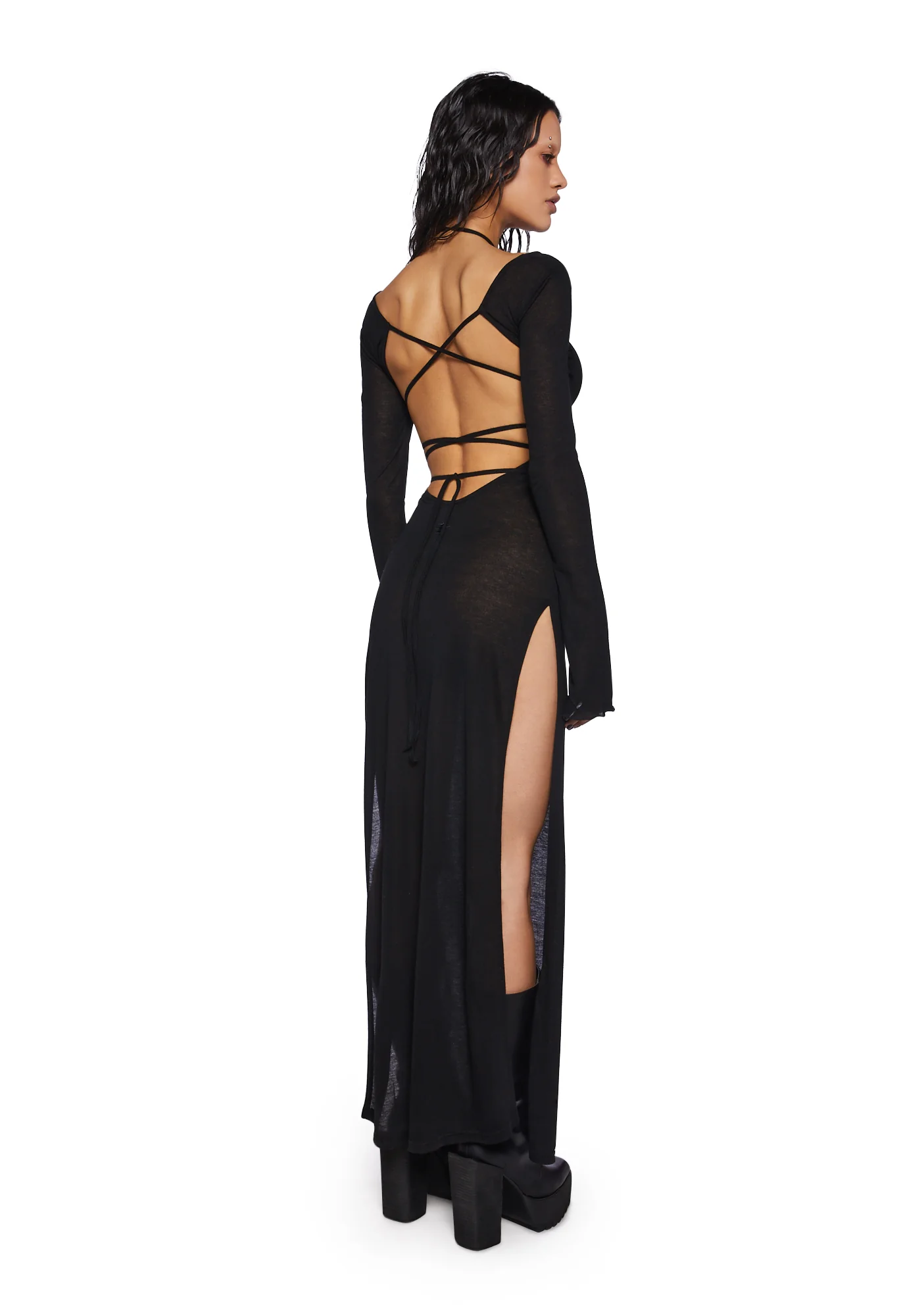 Crossfade Long Sleeve Maxi Dress - Image 4