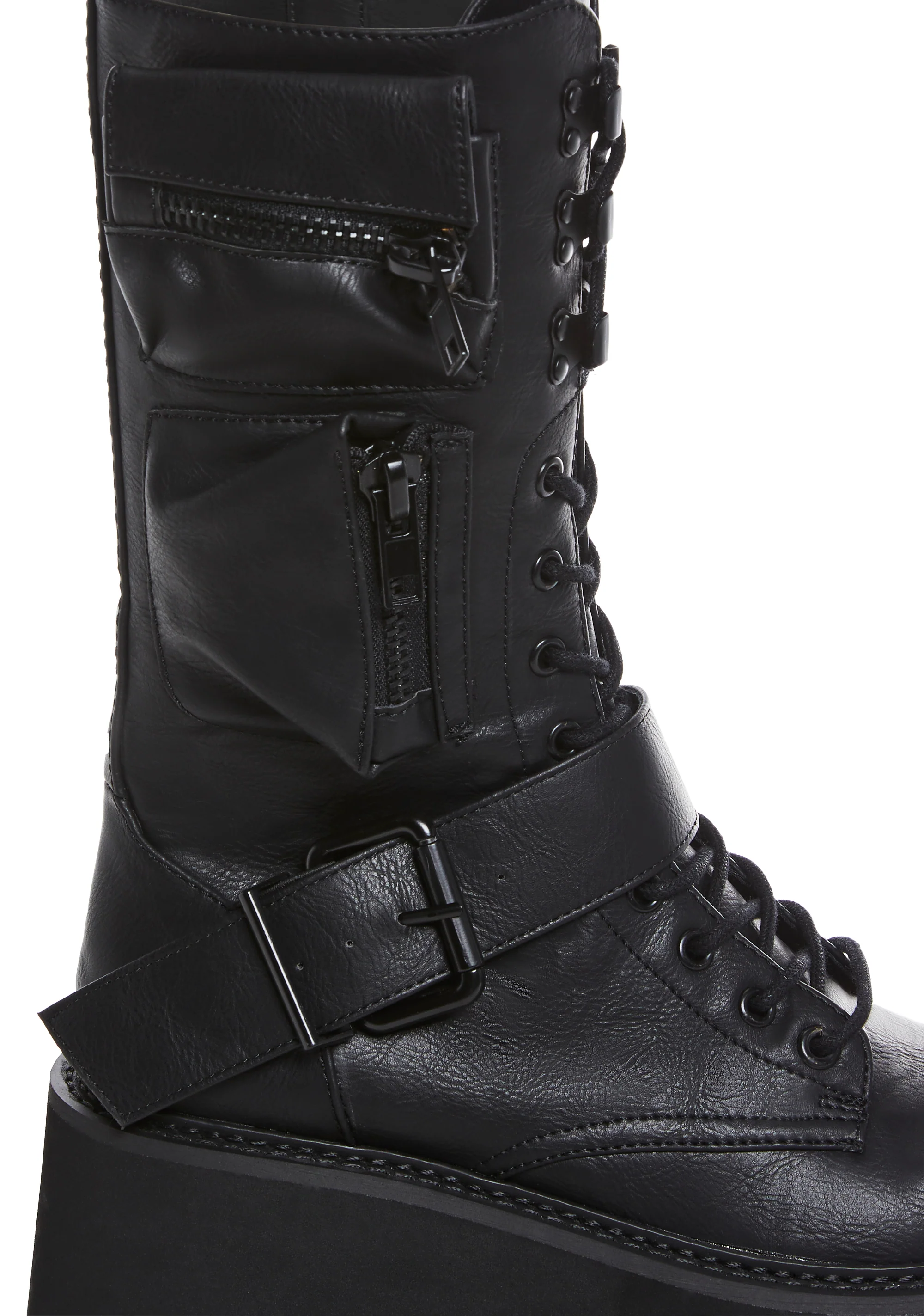 Obsidian Platform Zip-Up Boots - Black - Image 2
