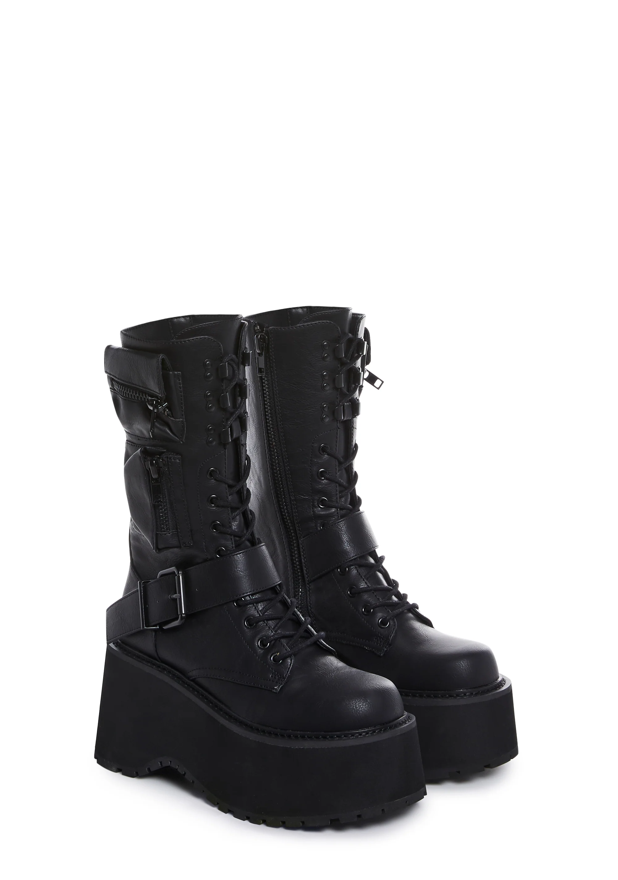 Obsidian Platform Zip-Up Boots - Black - Image 4