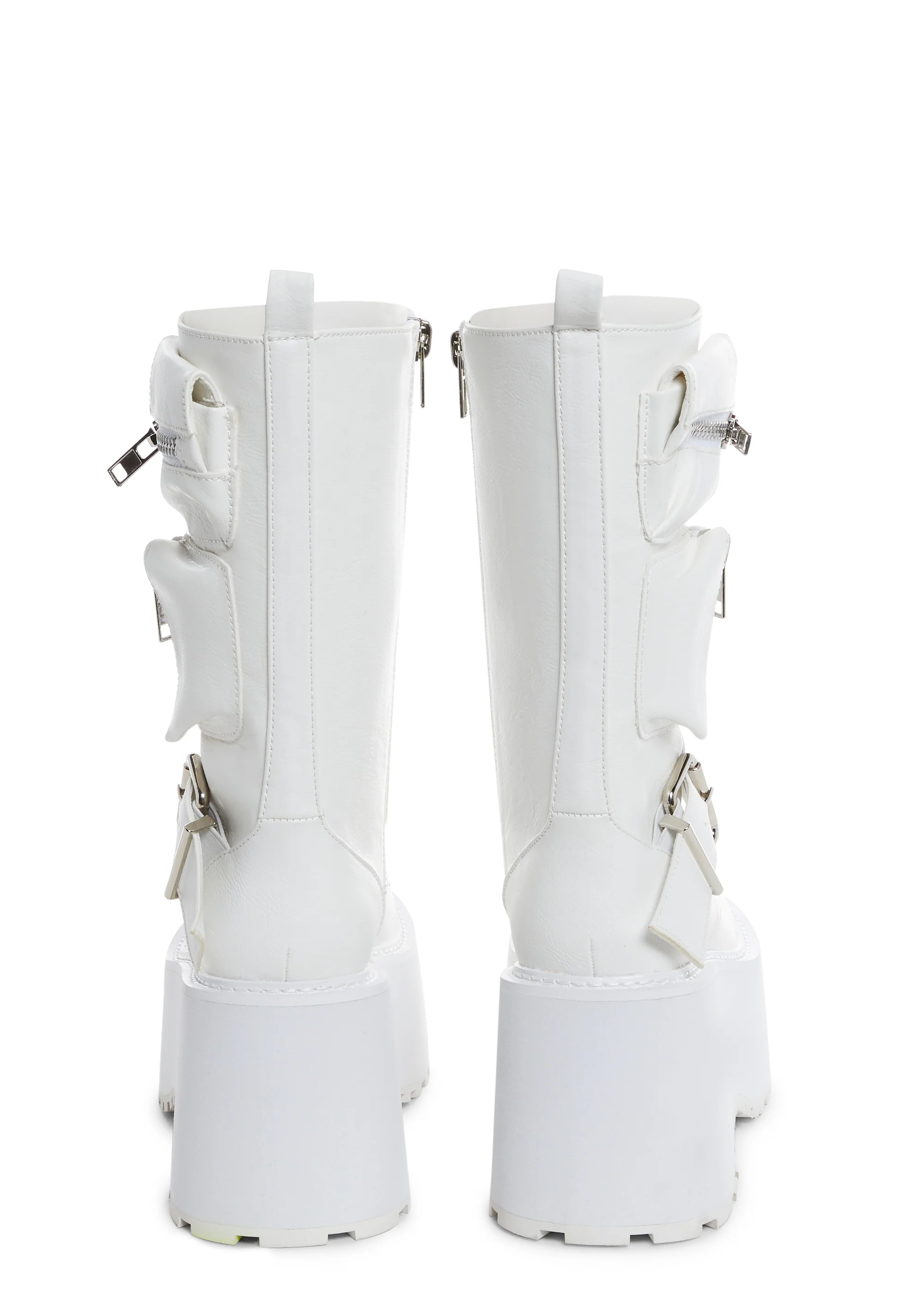 Obsidian Platform Zip-Up Boots - White - Image 4
