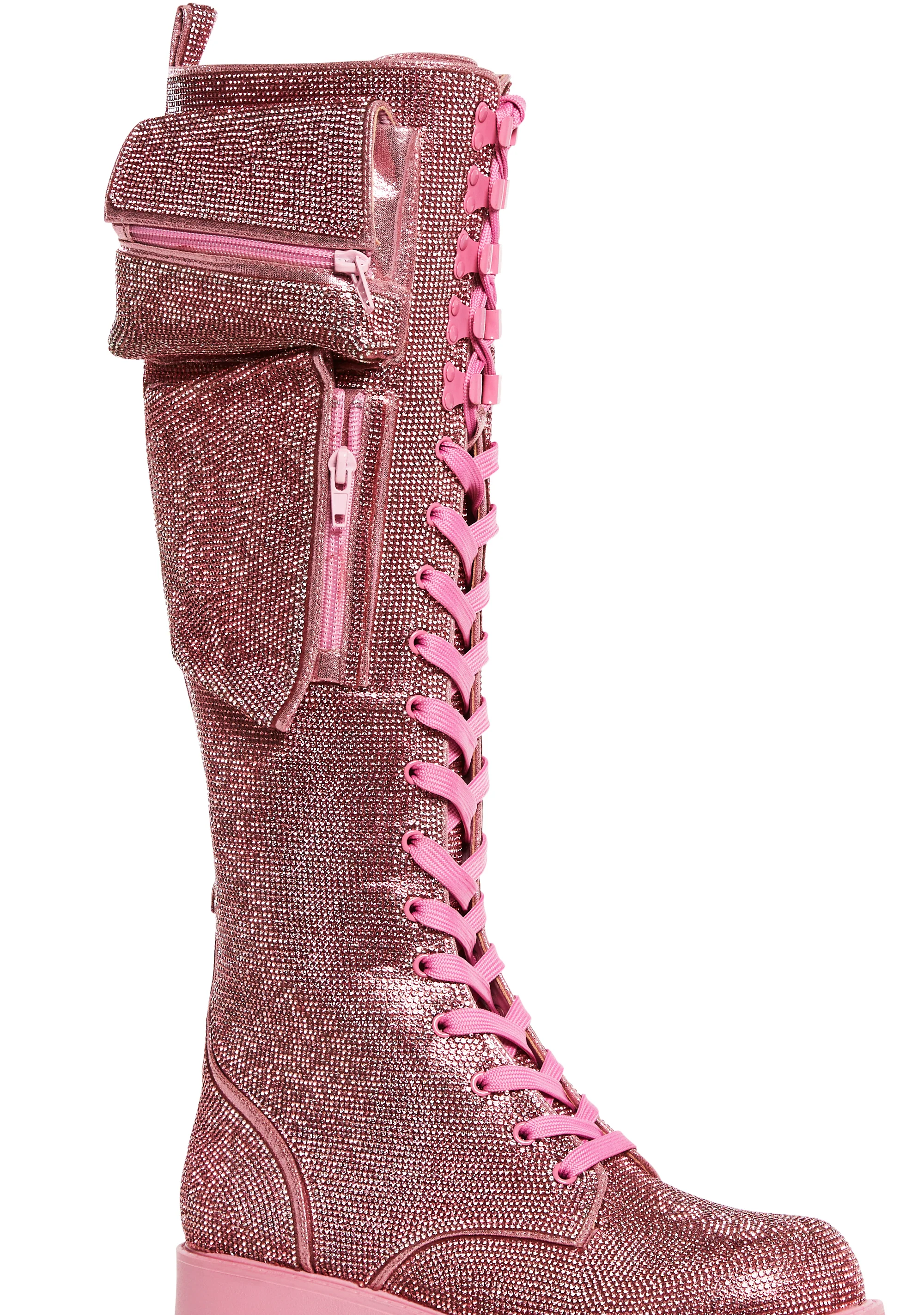 Obsidian Pocket Combat Boots - Rhinestone - Image 2