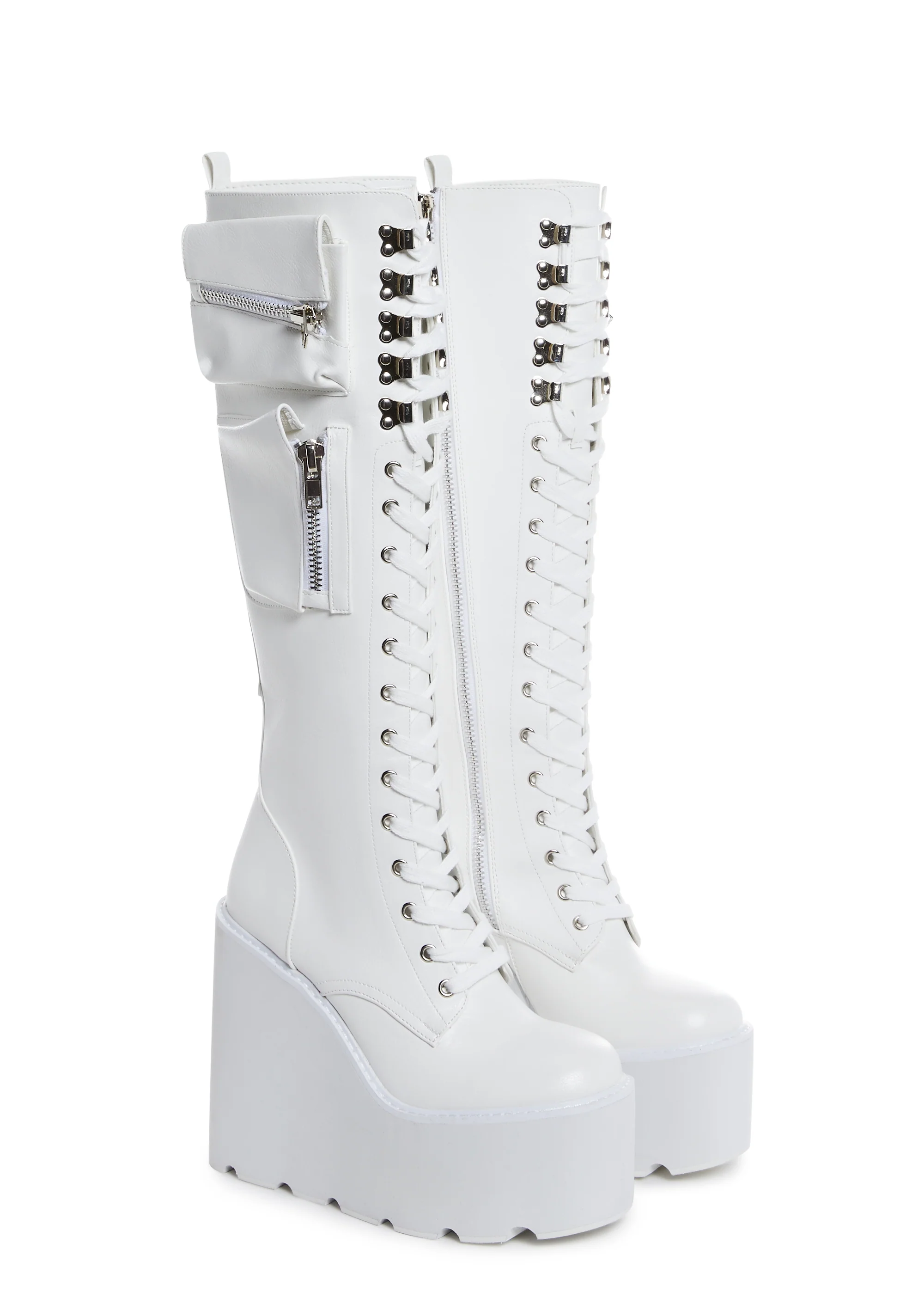 Obsidian Pocket Platform Boots - White - Image 3