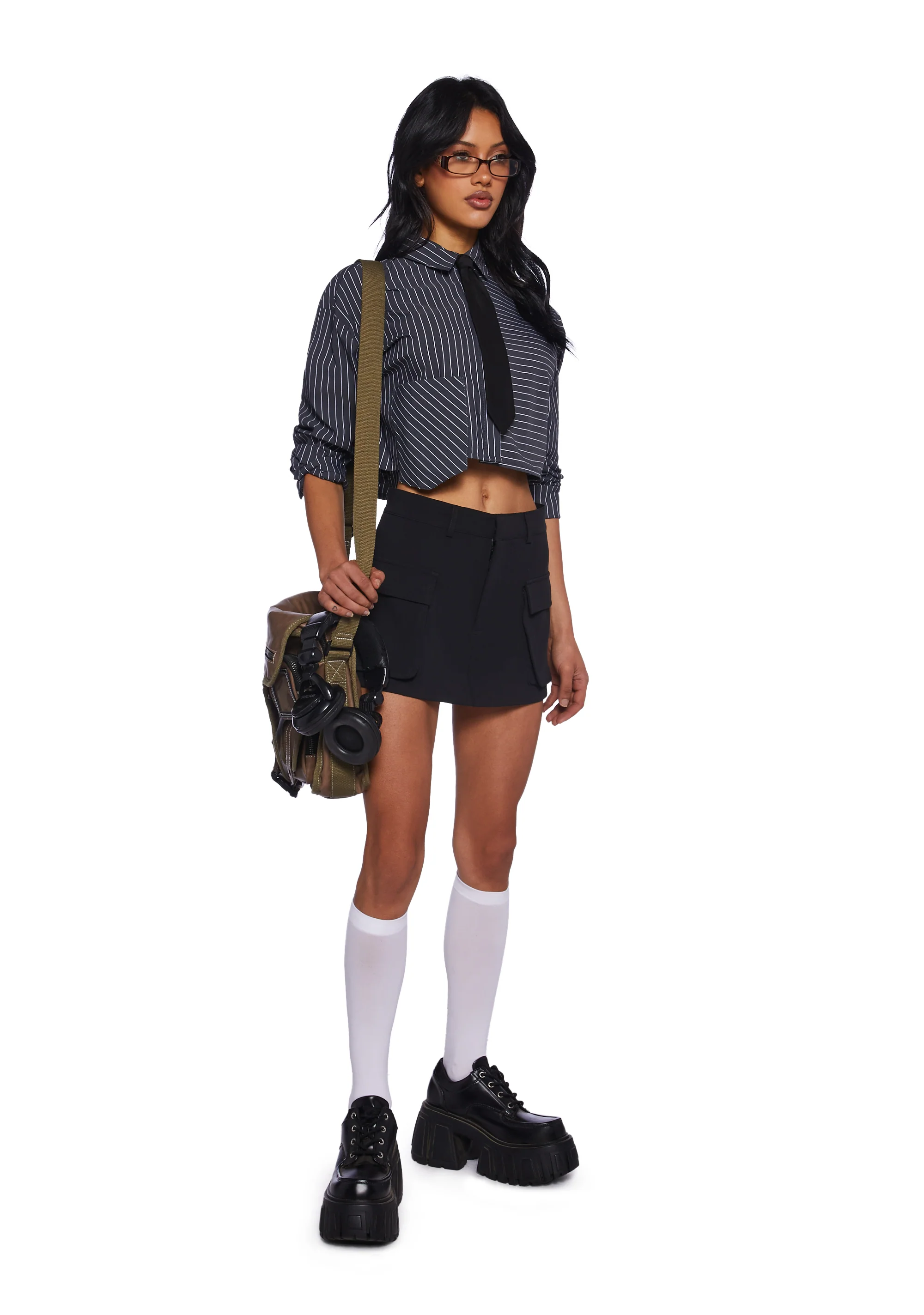 Office Punk Mini Skort - Black - Image 2
