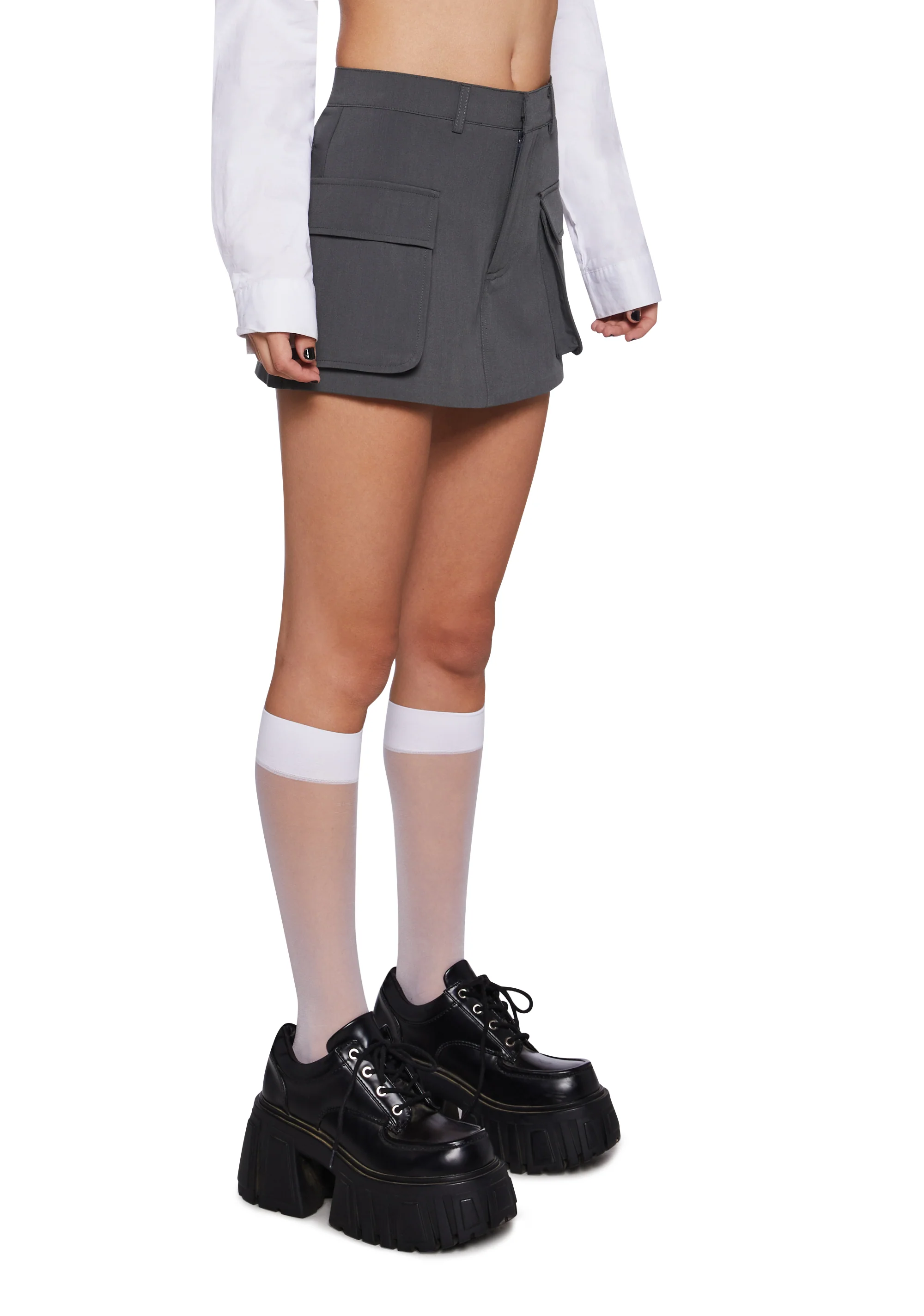 Office Punk Mini Skort - Gray - Image 3