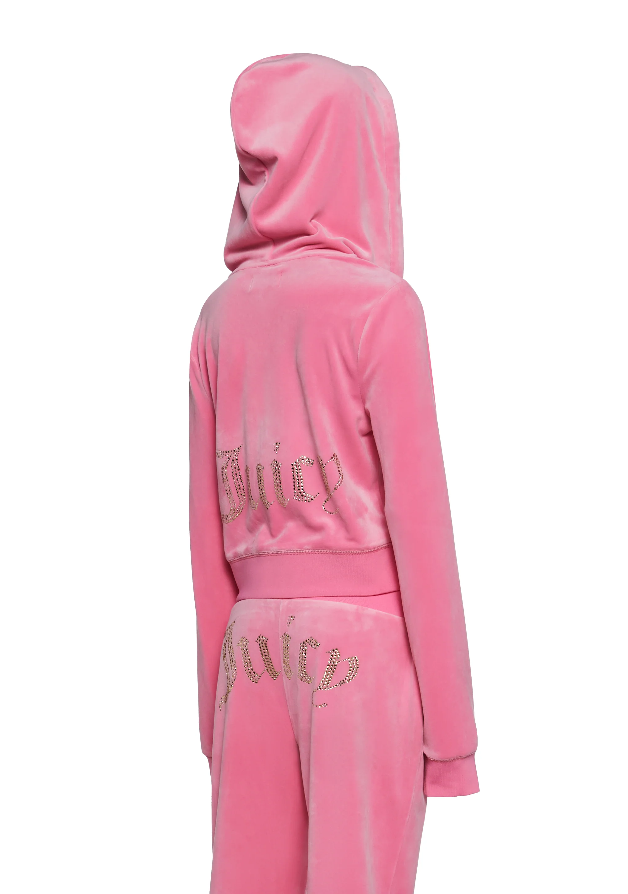 OG Big Bling Velour Hoodie - Pink - Image 4