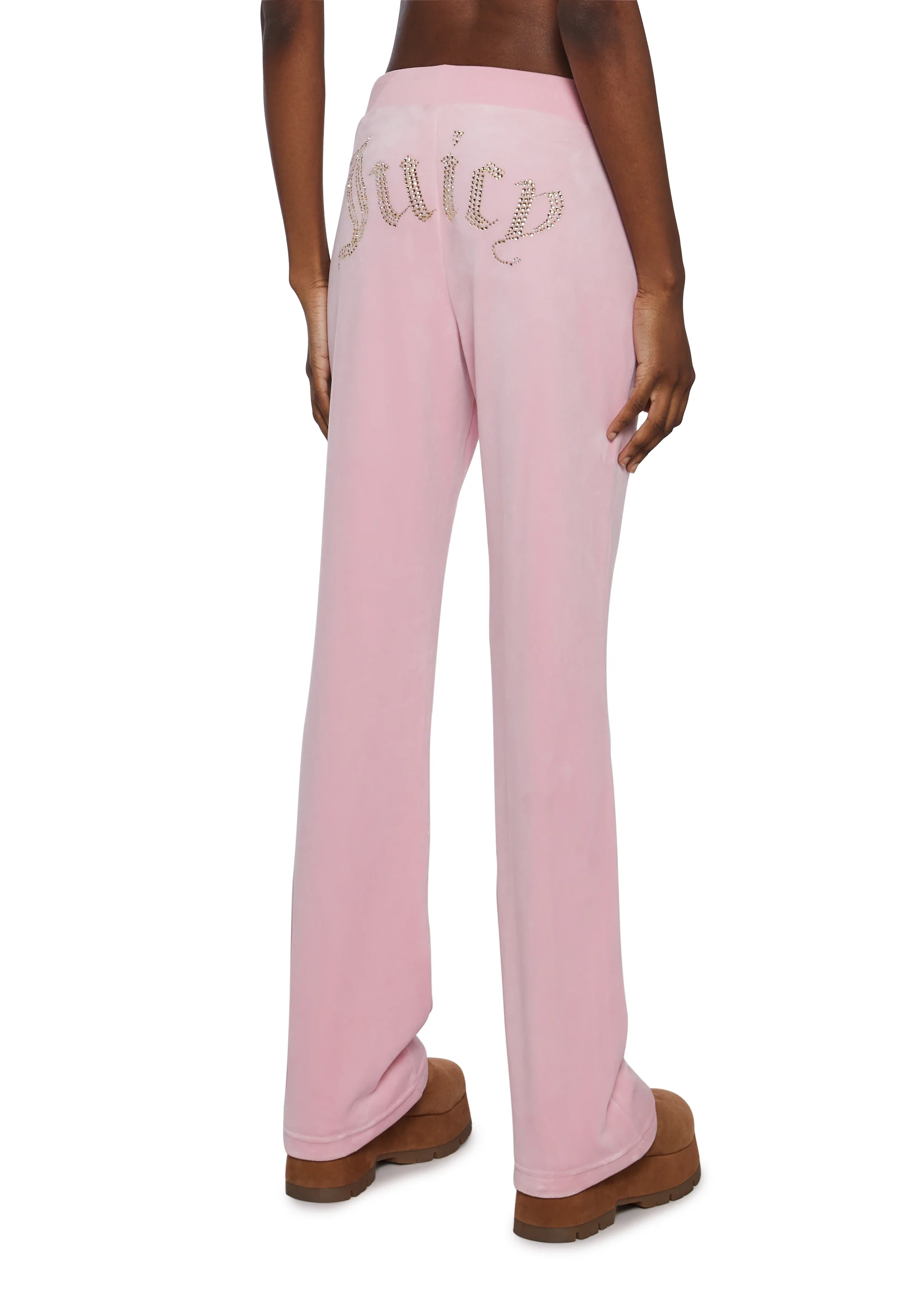 OG Big Bling Velour Track Pants - Pink - Image 5