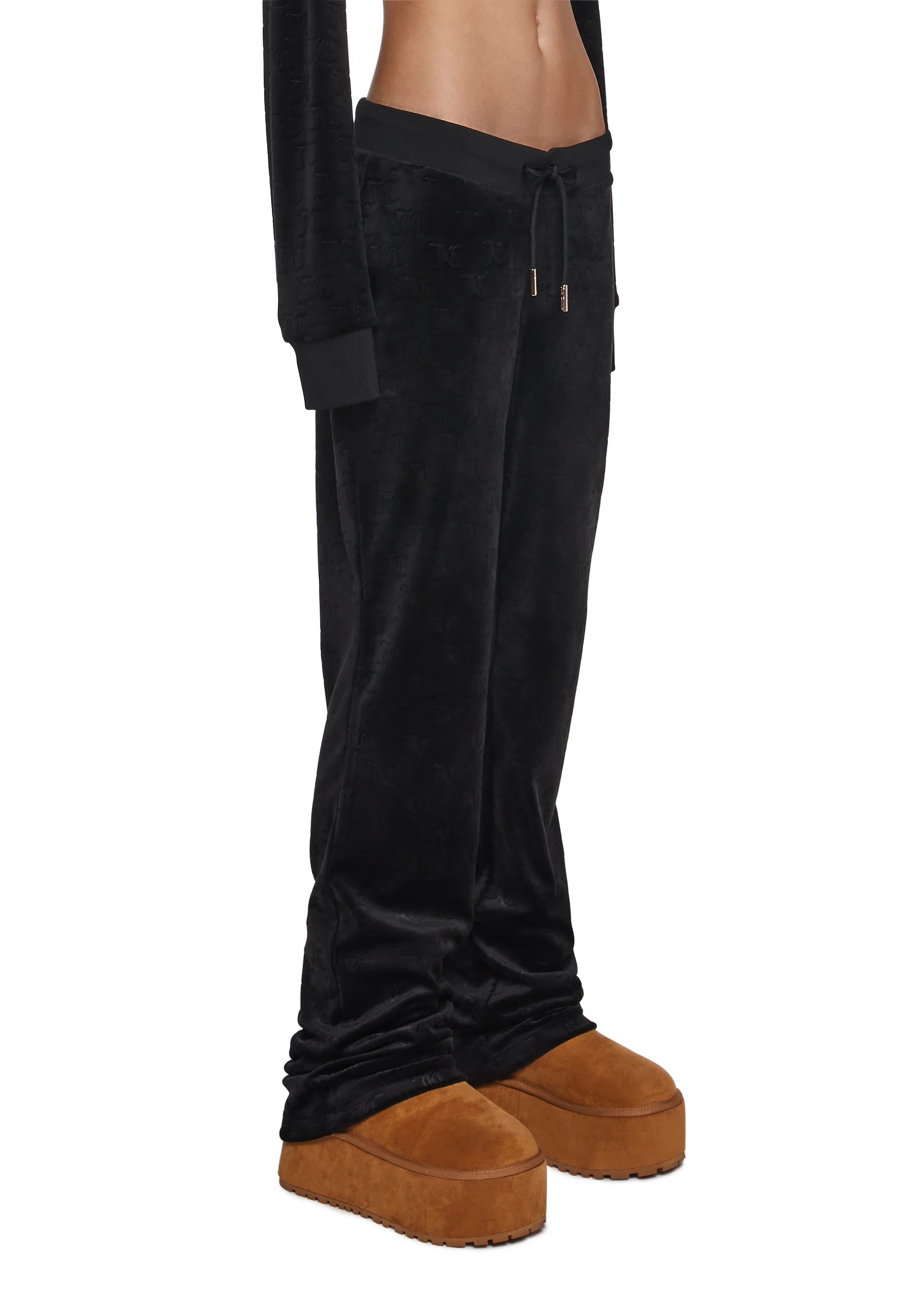Embossed Velour Track Pants - Image 3