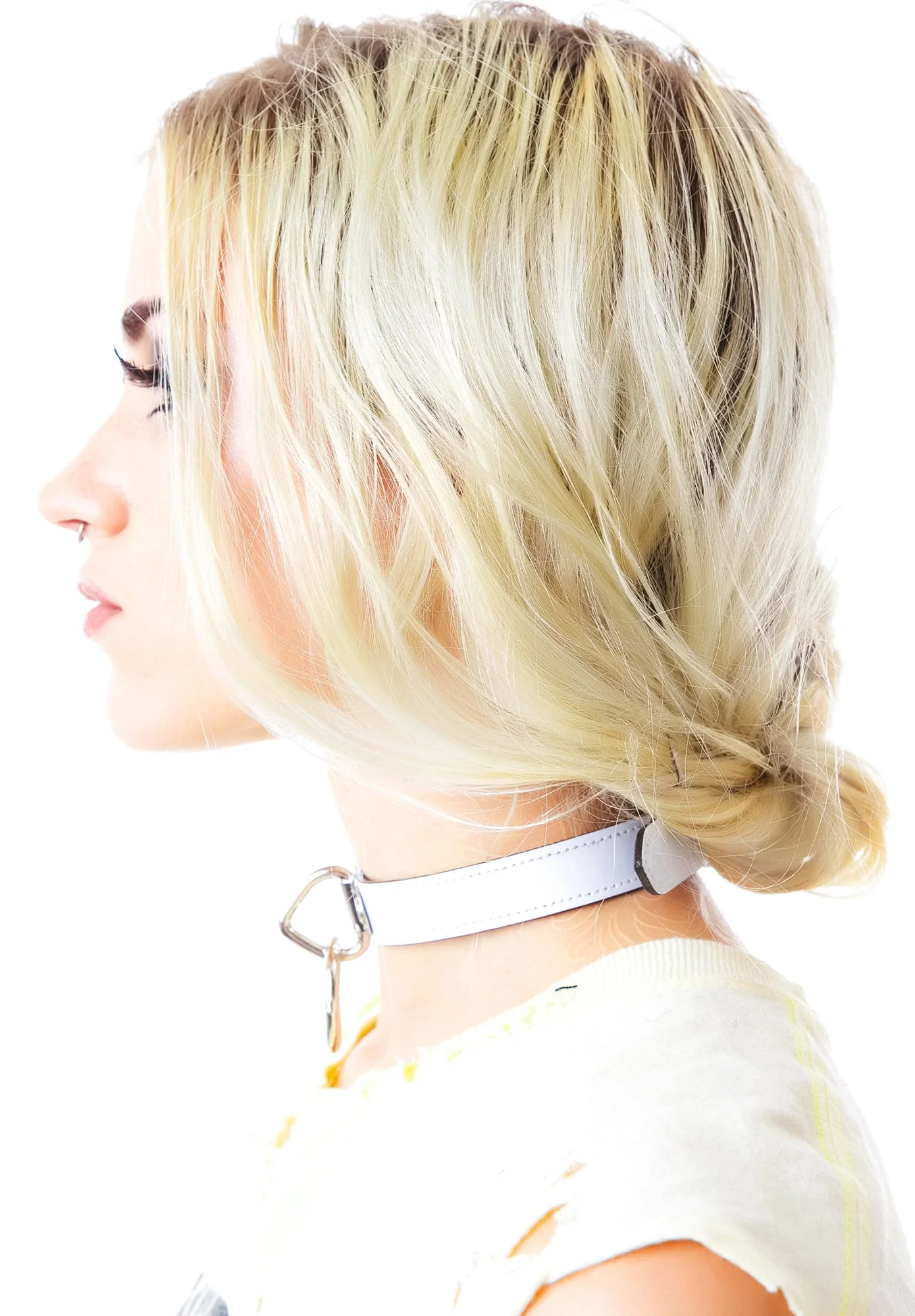 Ogasm O-Ring Collar Choker - White - Image 14