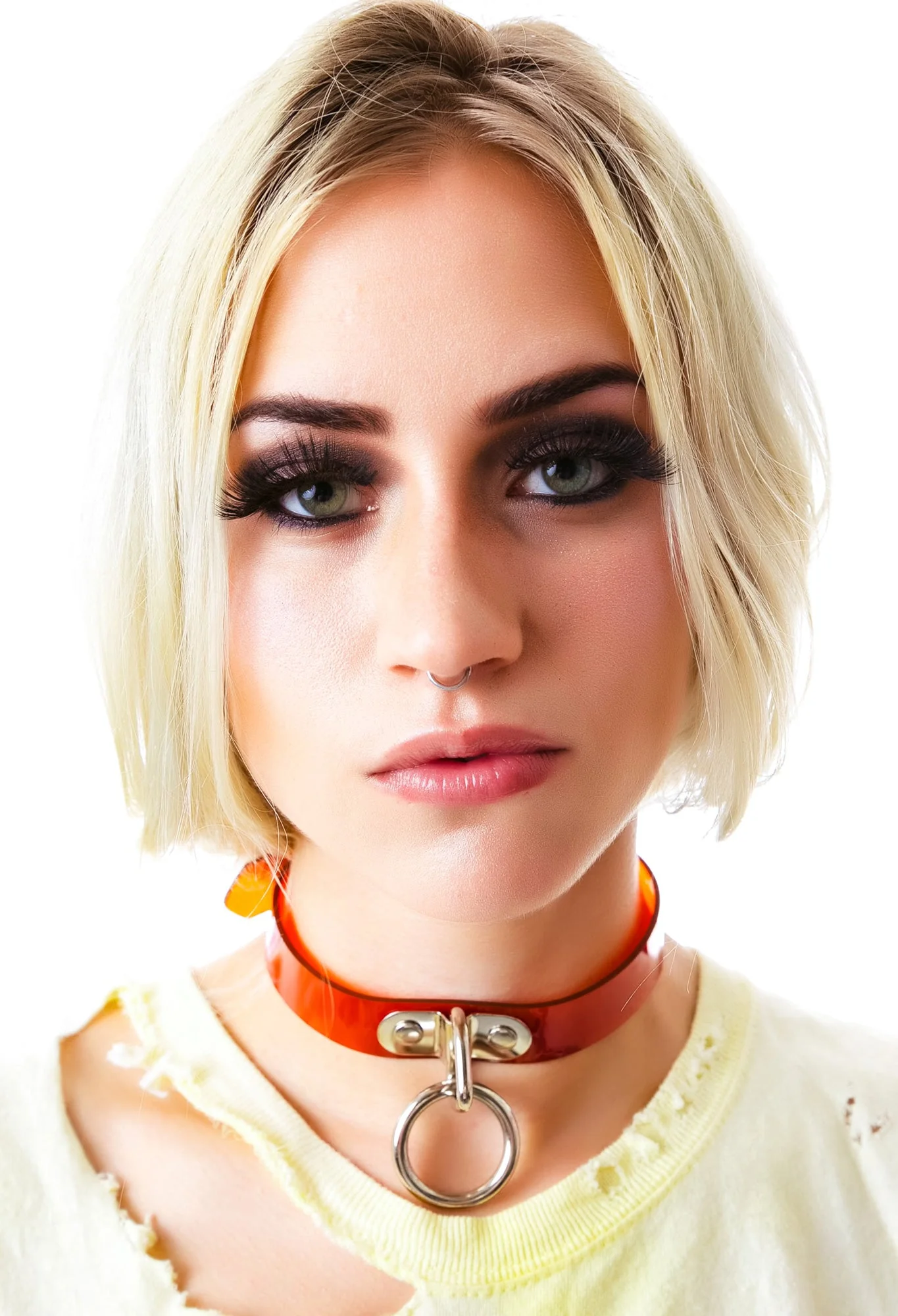 Ogasm O-Ring Collar Choker - White - Image 25
