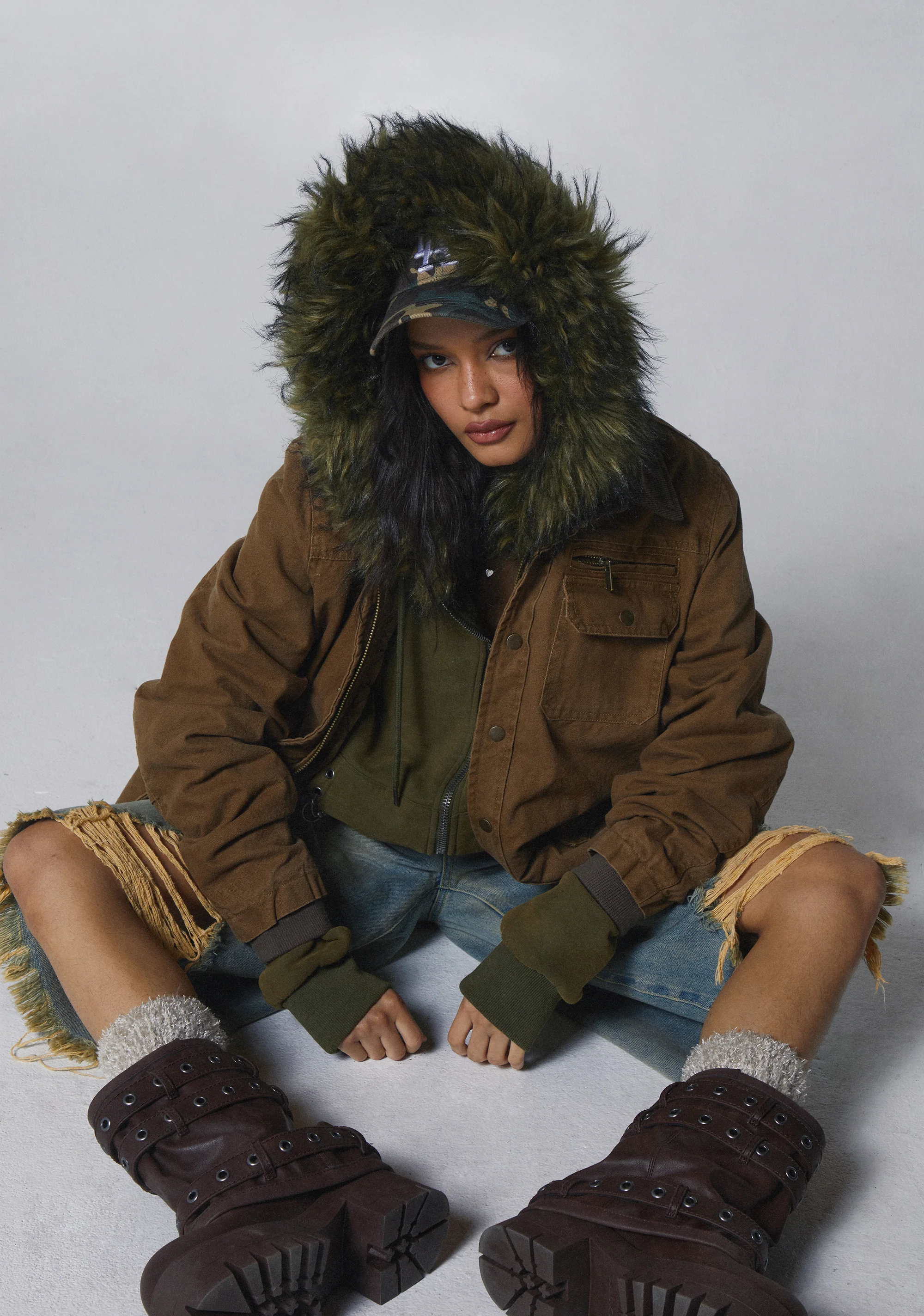 Off The Hook Zip-Up Hoodie - Green - Image 8